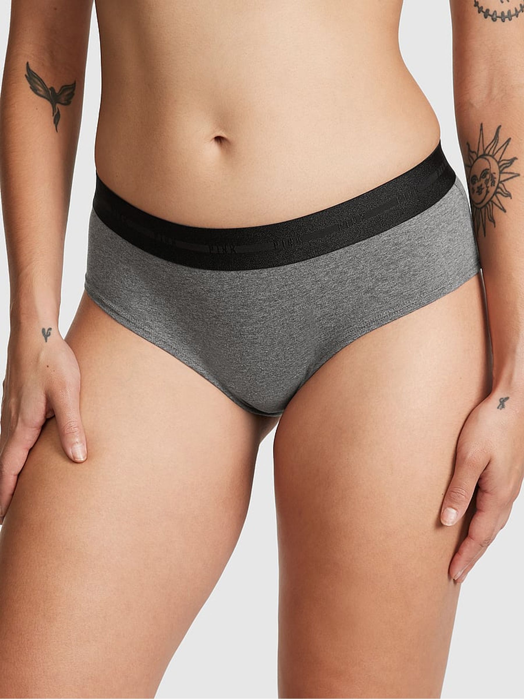 Heather Anthracite Grey Logo Hipster Knickers - Image 1 of 3