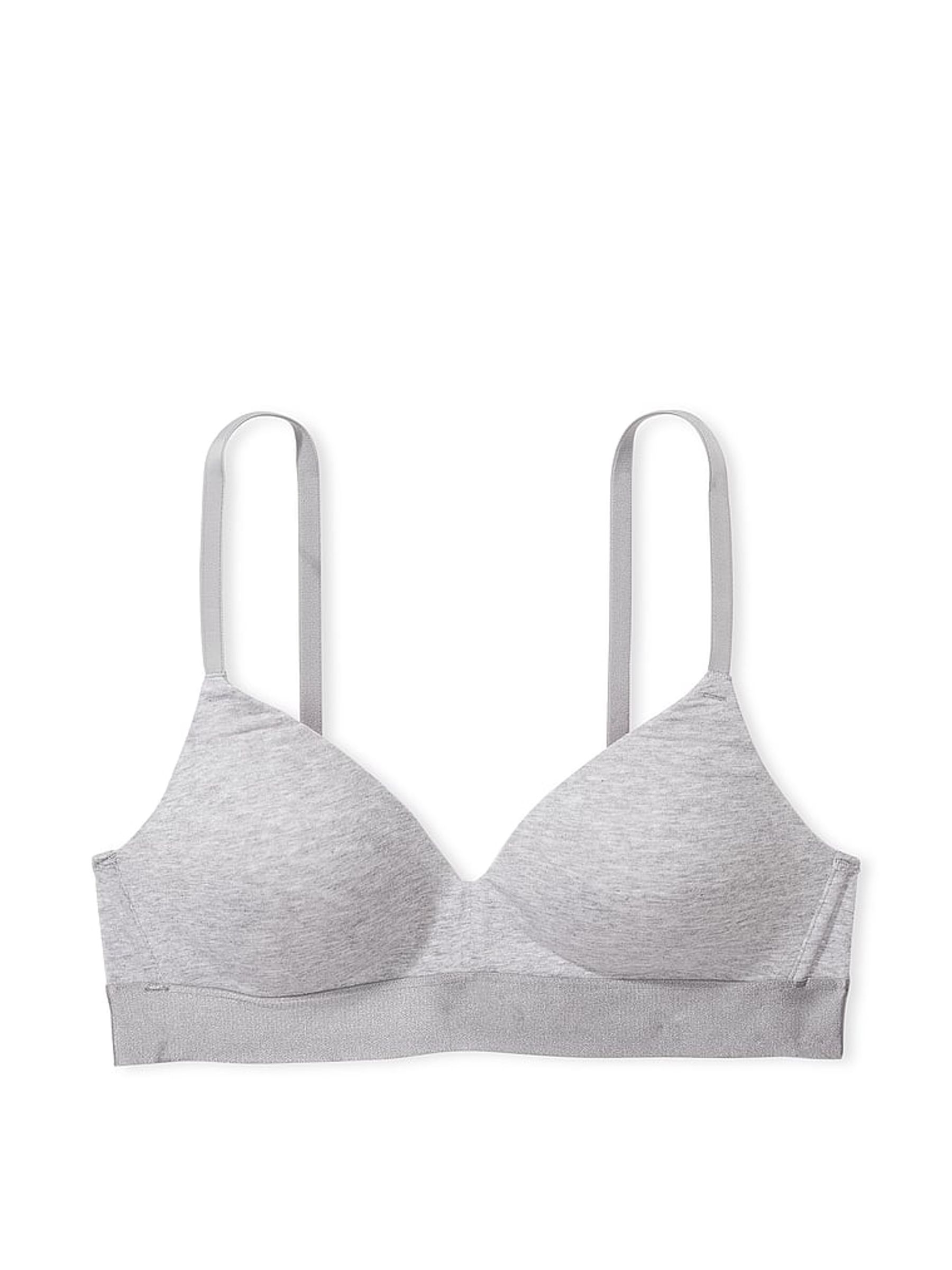 Medium Heather Grey Non Wired Lightly Lined Cotton Bra - Image 4 of 4