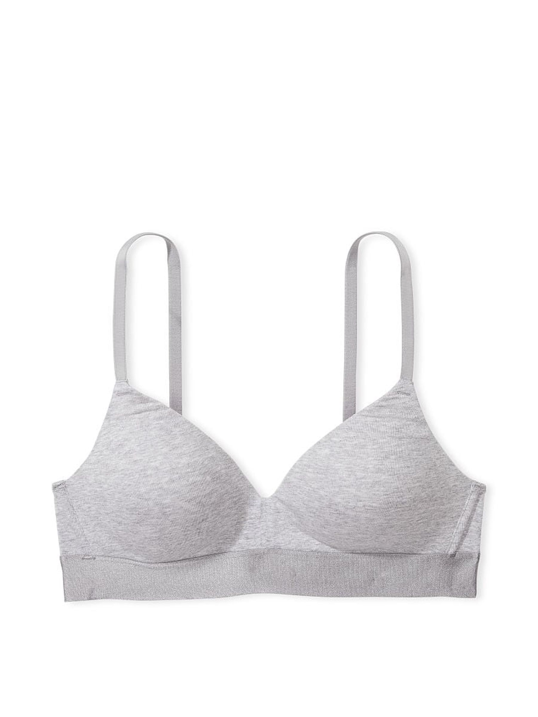 Medium Heather Grey Non Wired Lightly Lined Cotton Bra - Image 7 of 7
