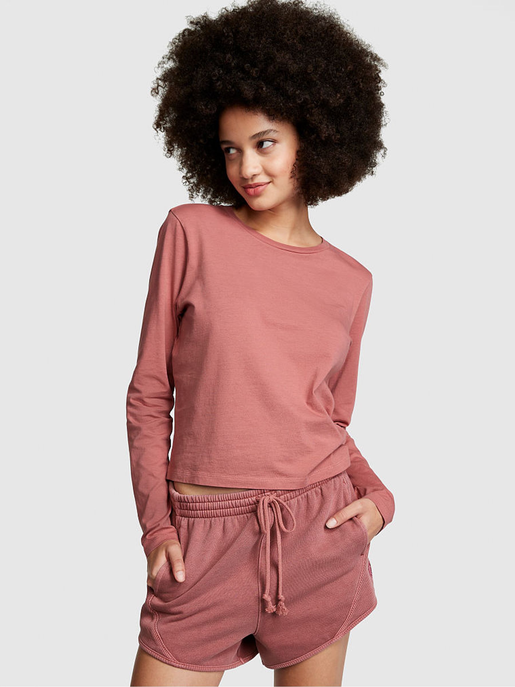 Soft Begonia Pink Fleece Elevated Fleece Short - Image 1 of 4