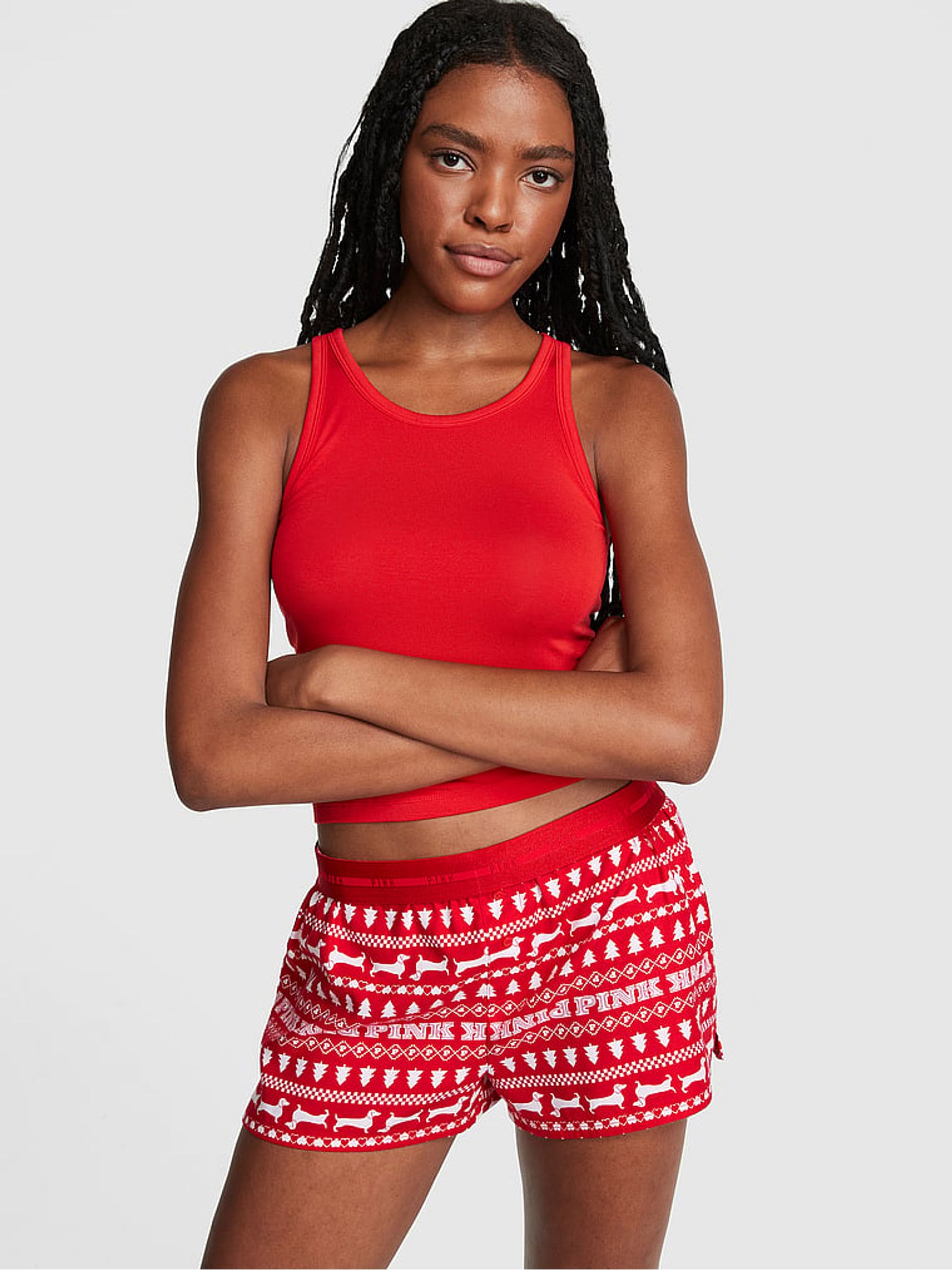 Red Pepper Christmas Print Pyjama Shorts - Image 1 of 3