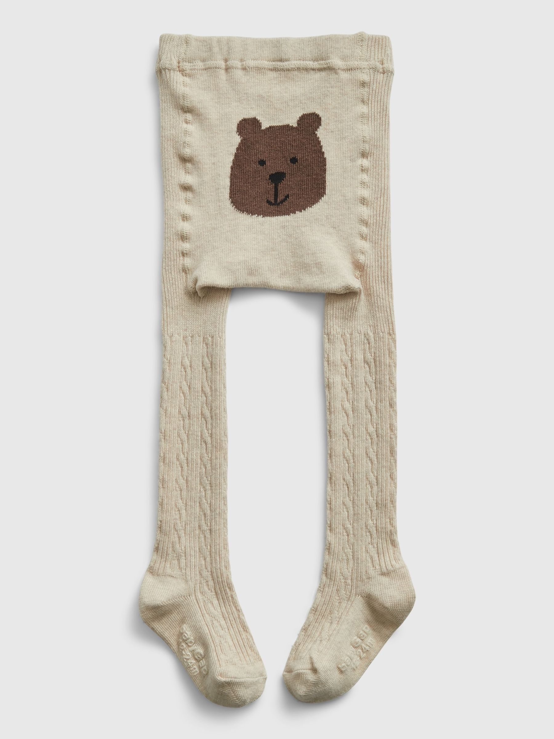 Natural/Neutral Brannan Bear Cable Knit Tights - Image 1 of 1