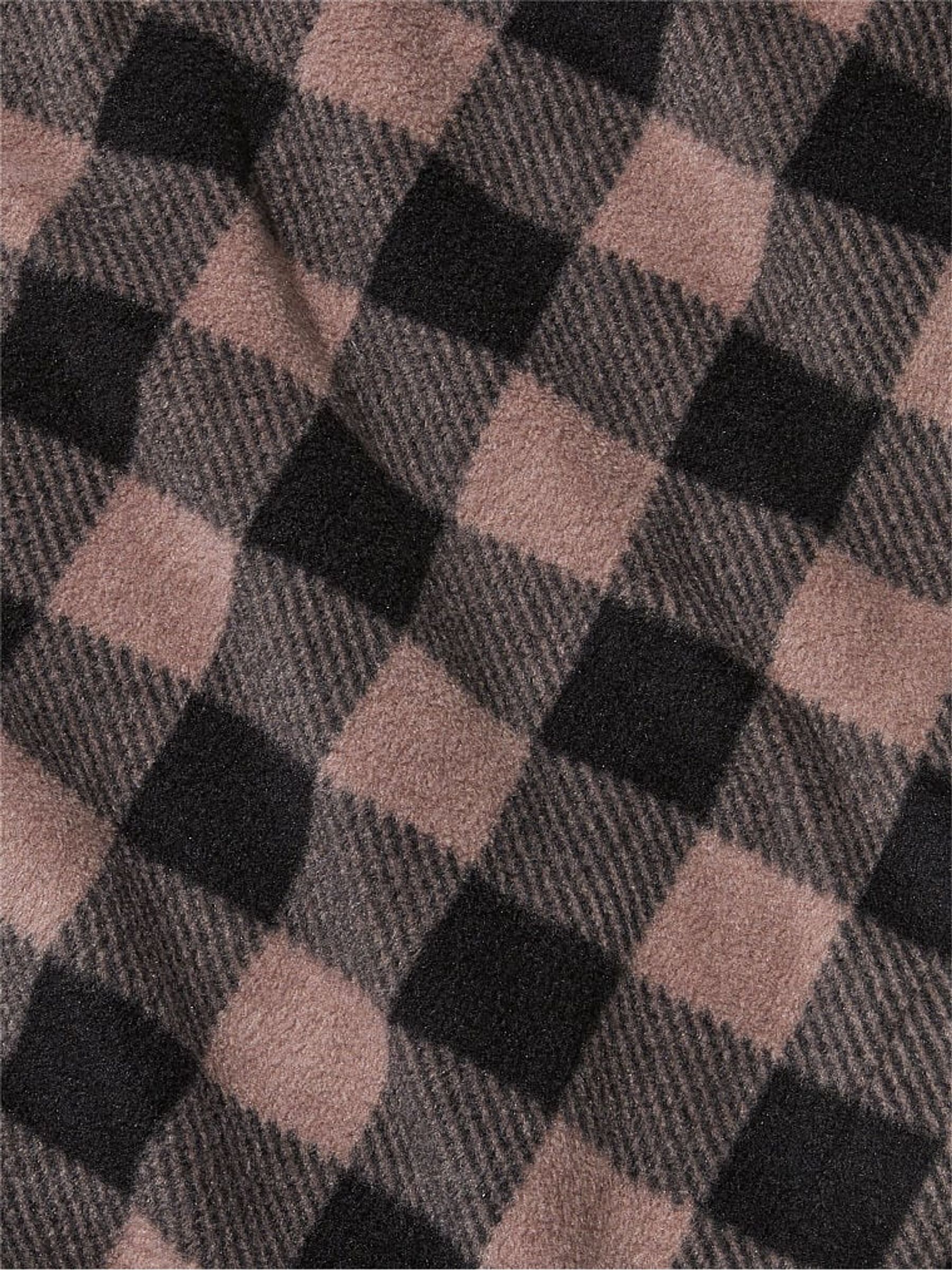 Iced Coffee Brown Plaid Long Sleeve Polar Fleece Jogger Set - Image 4 of 4