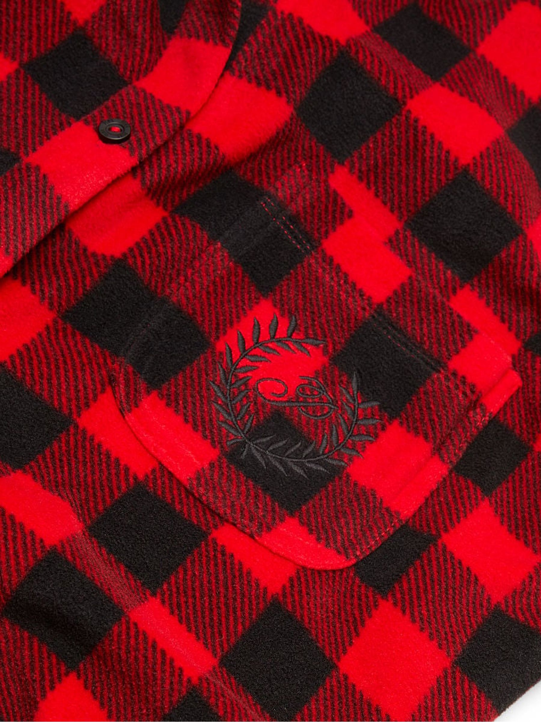 Red Check Long Sleeve Polar Fleece Jogger Set - Image 4 of 4