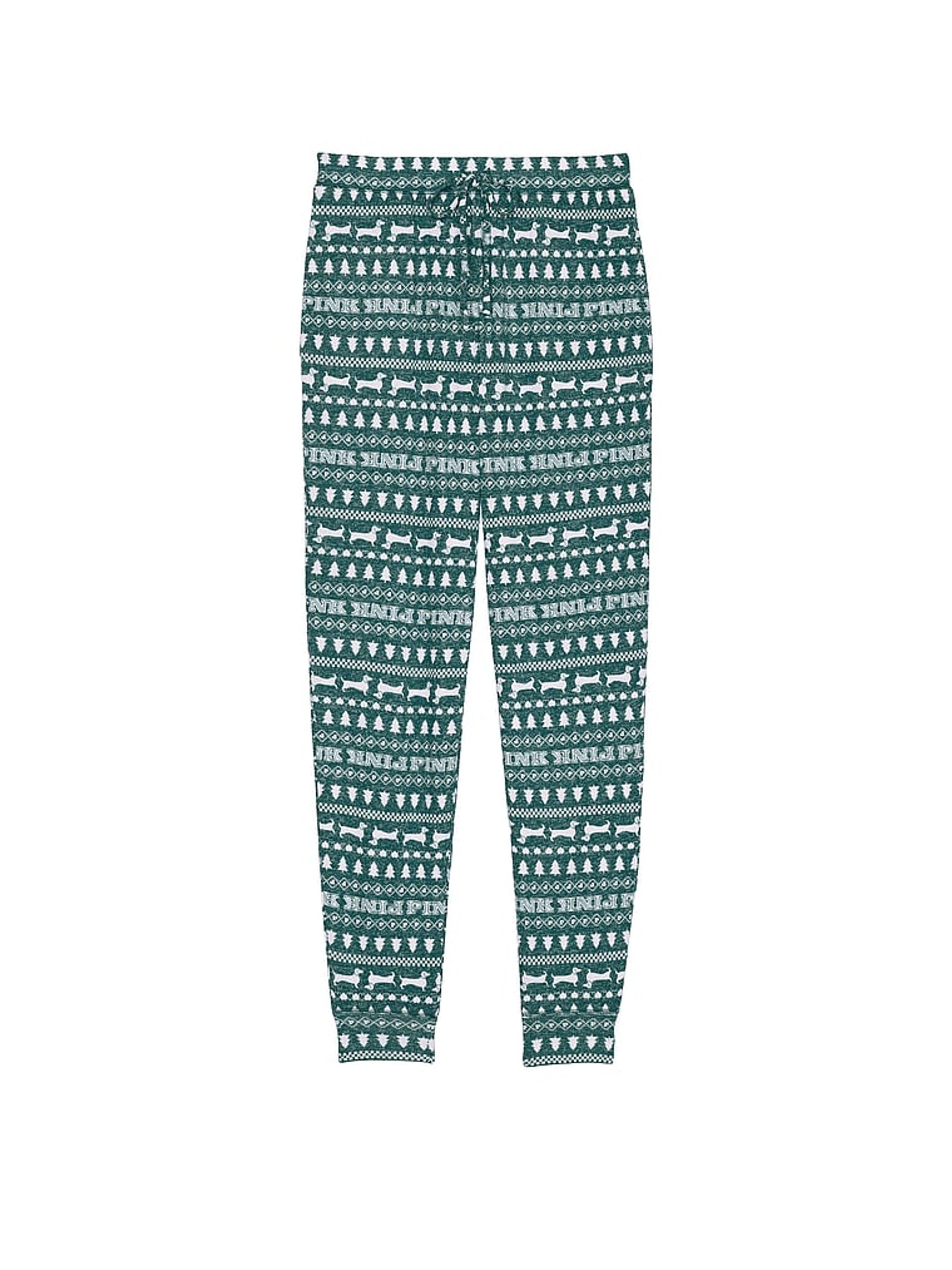 Garnet Green Christmas Print Cosy Sleep Jogger - Image 3 of 4