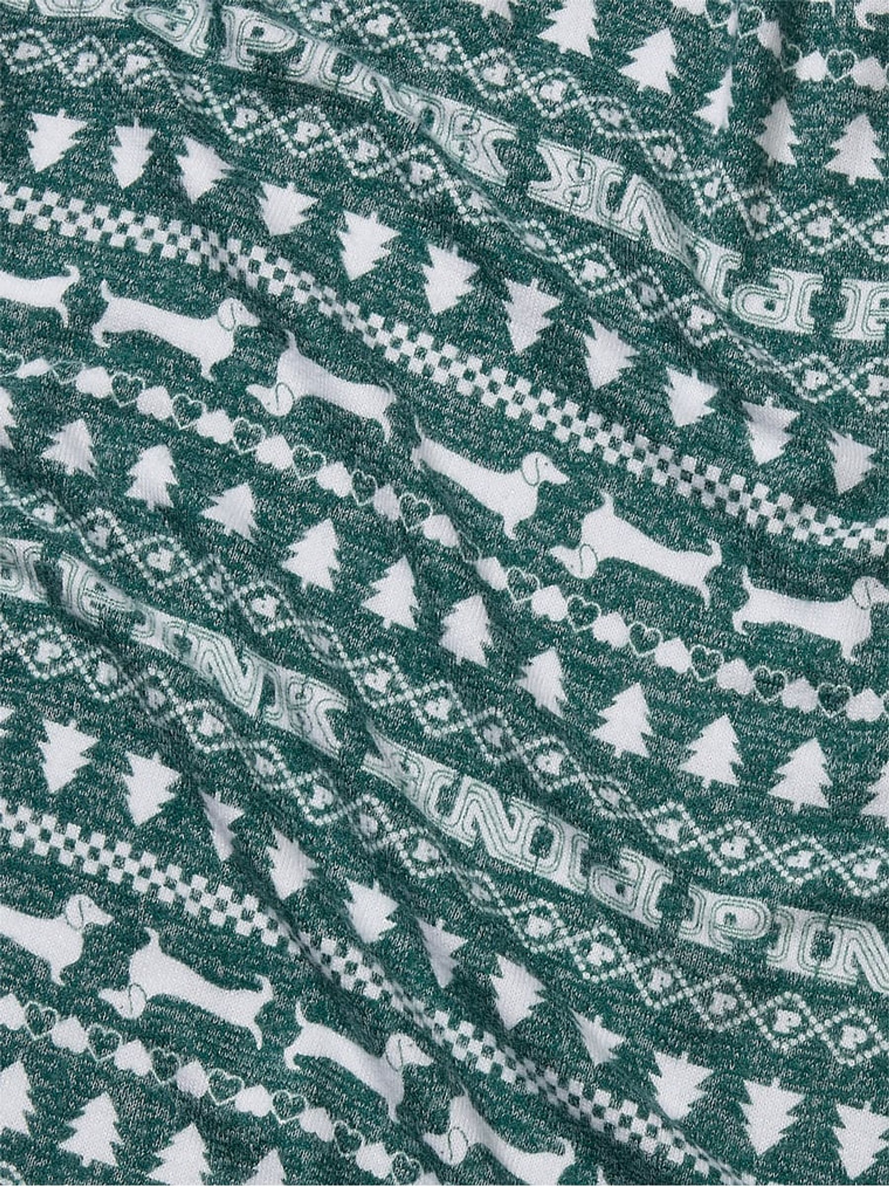 Garnet Green Christmas Print Cosy Sleep Jogger - Image 4 of 4