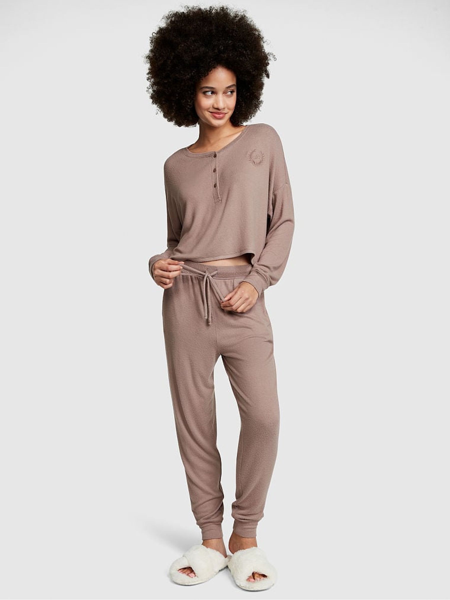 Iced Coffee Brown Cosy Sleep Jogger - Image 1 of 4