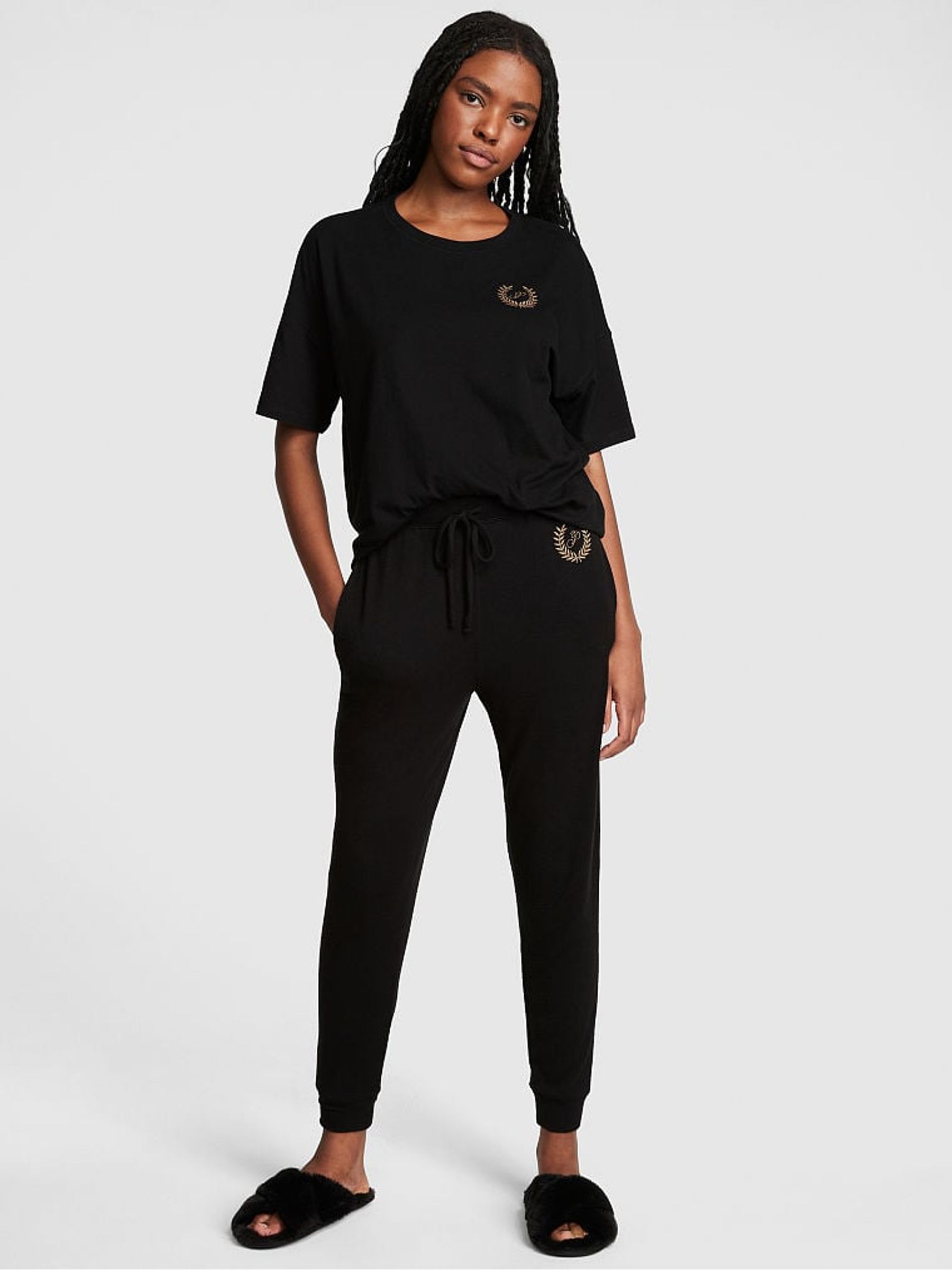 Pure Black Cosy Sleep Jogger - Image 1 of 3