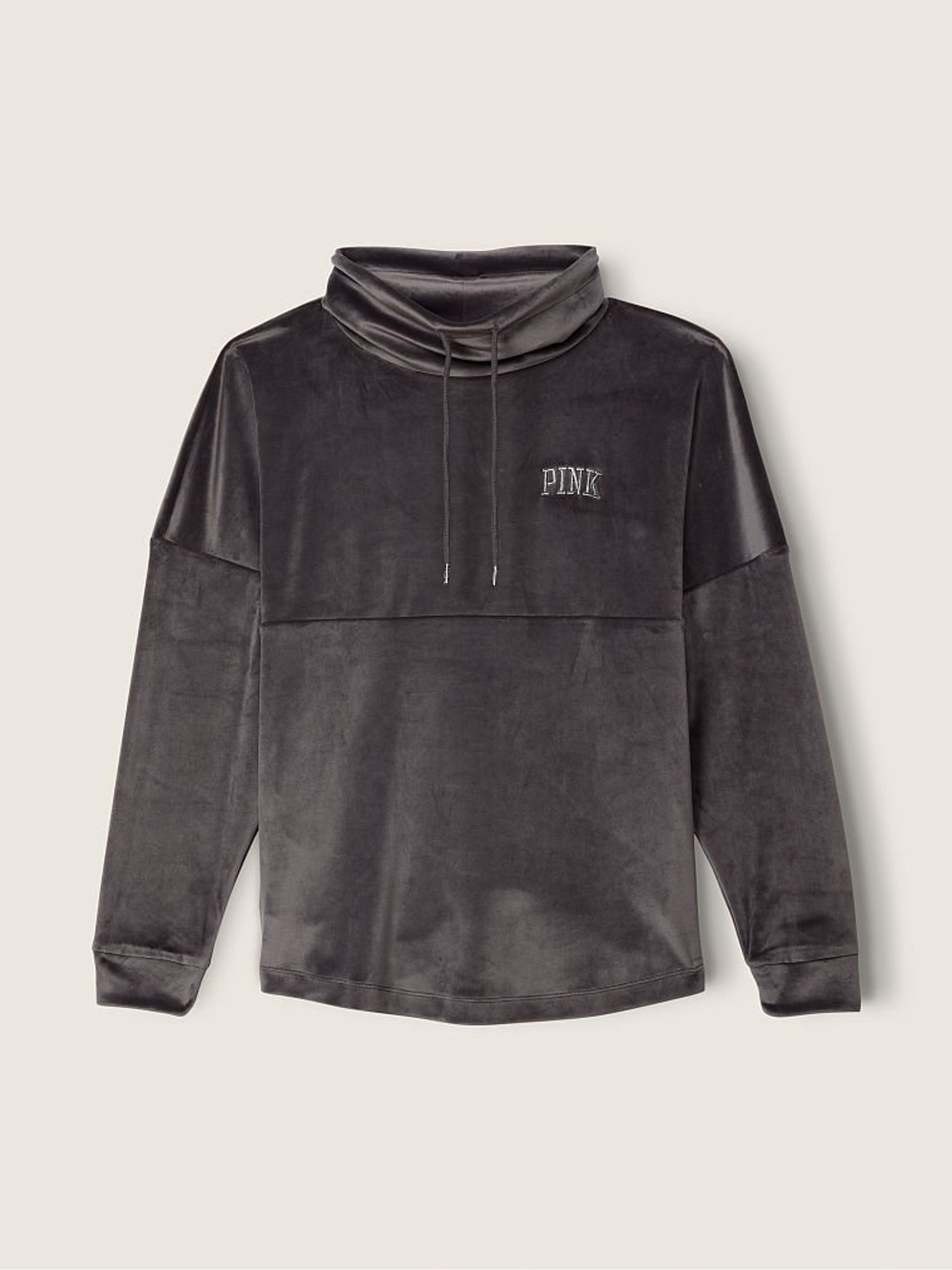 Dark Charcoal Logo Varsity Velour Cowl - Image 1 of 3