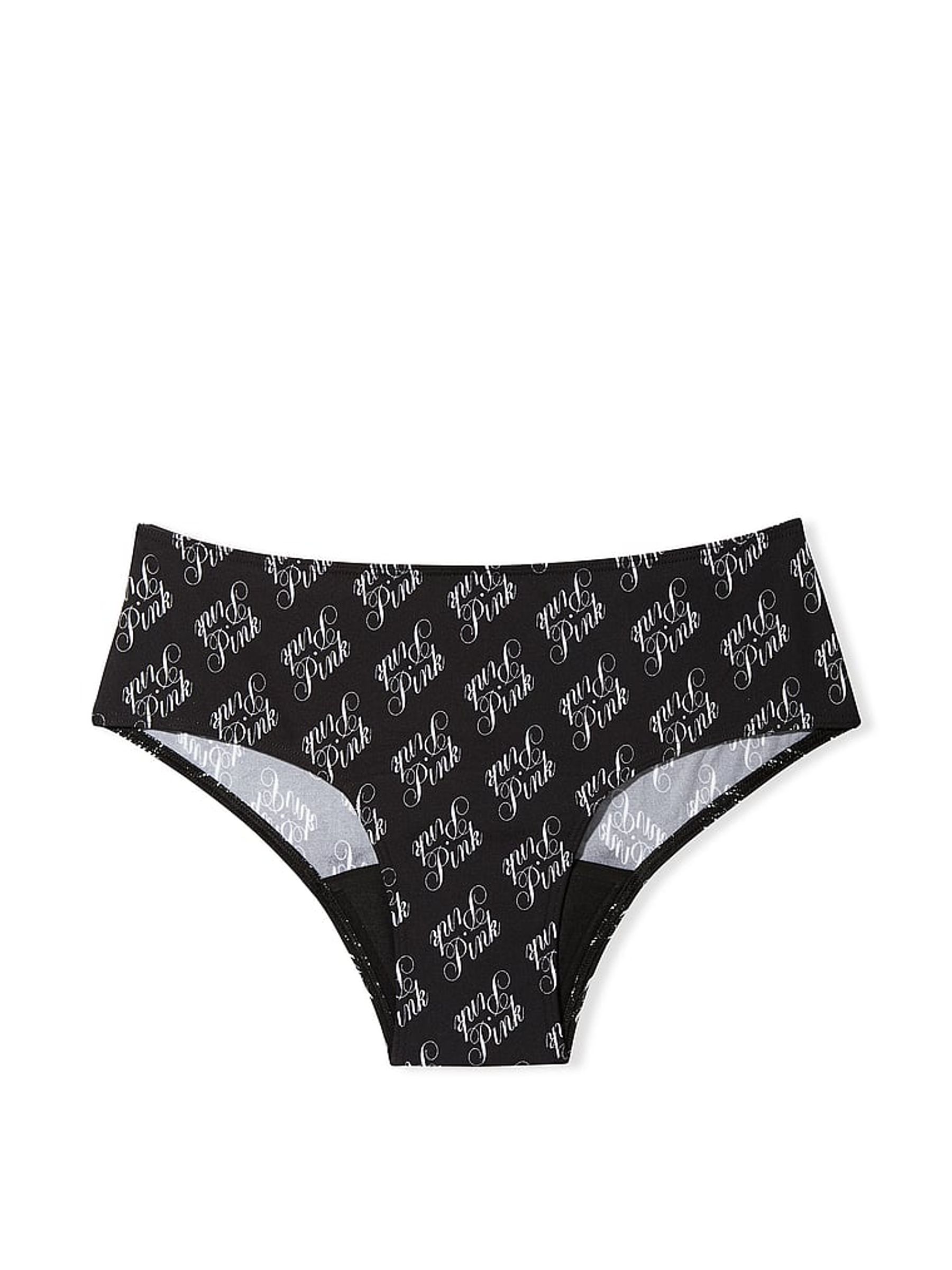 Pure Black Script Print Hipster Period Pant Knickers - Image 3 of 3