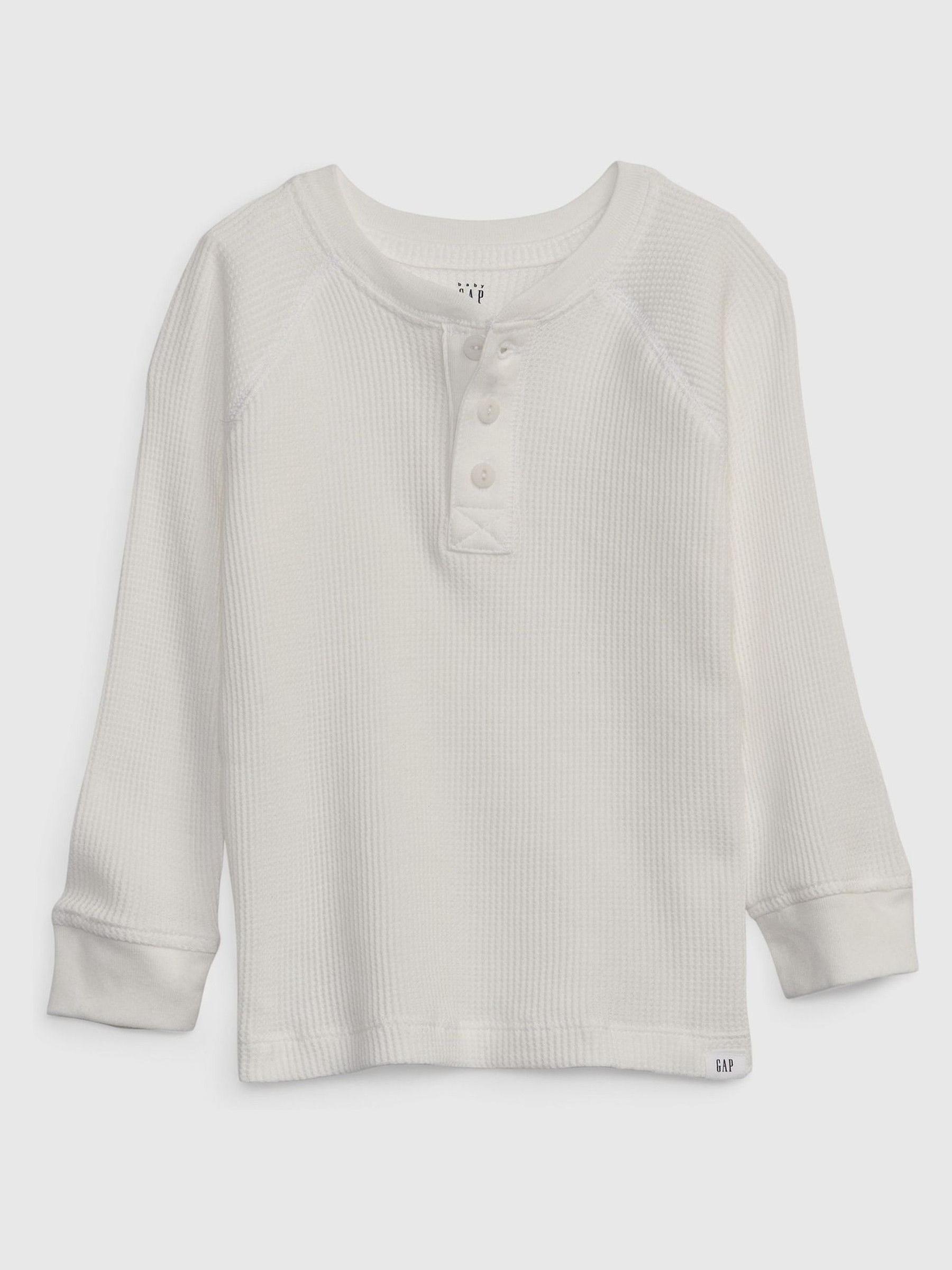 White Ribbed Knit Long Sleeve T-Shirt - Image 1 of 1