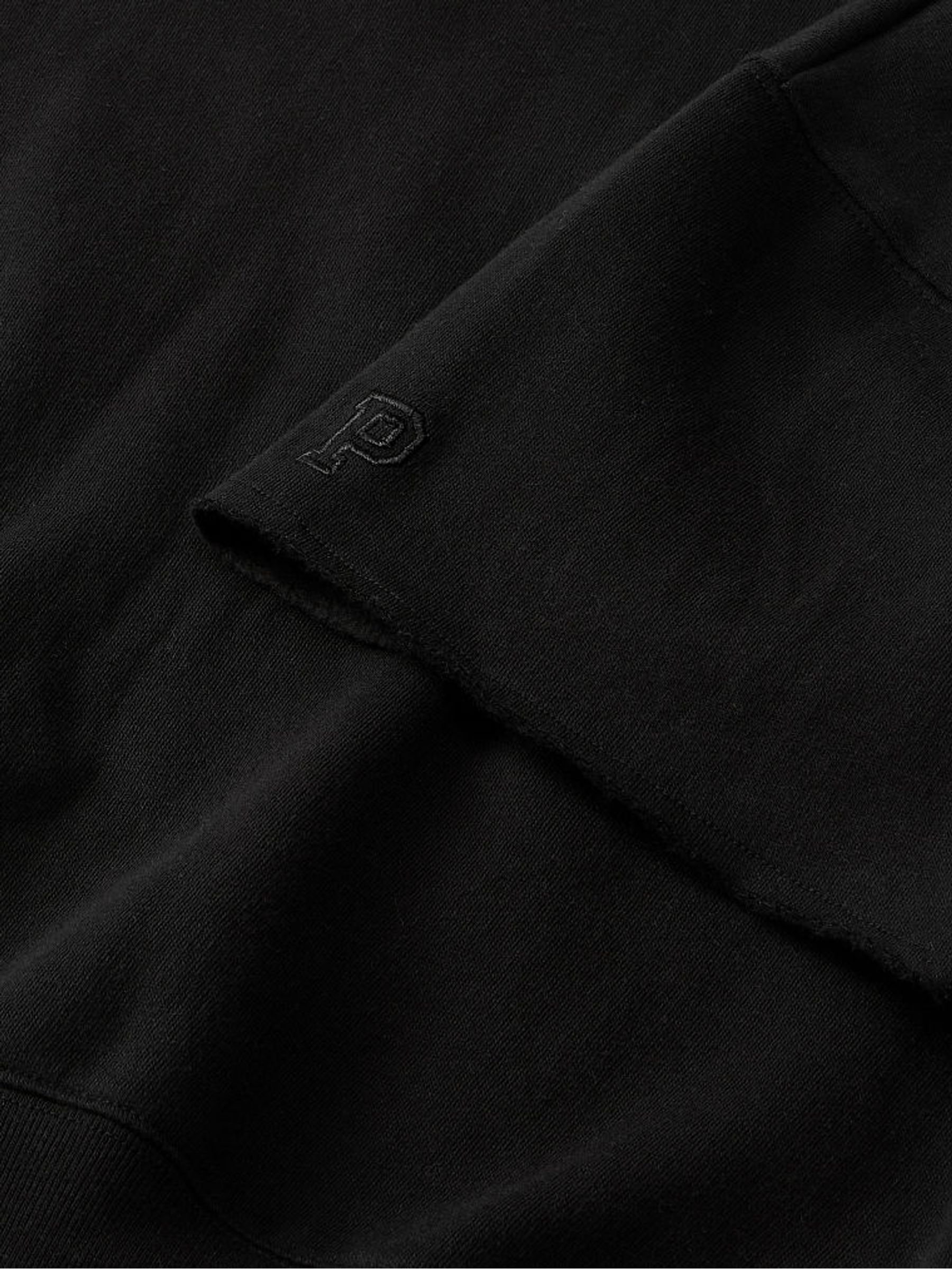Pure Black Double Dye Short Sleeve Crop Crew Sweatshirt - Image 4 of 4 Pure Black Double Dye Short Sleeve Crop Crew Sweatshirt - Image 4 of 4