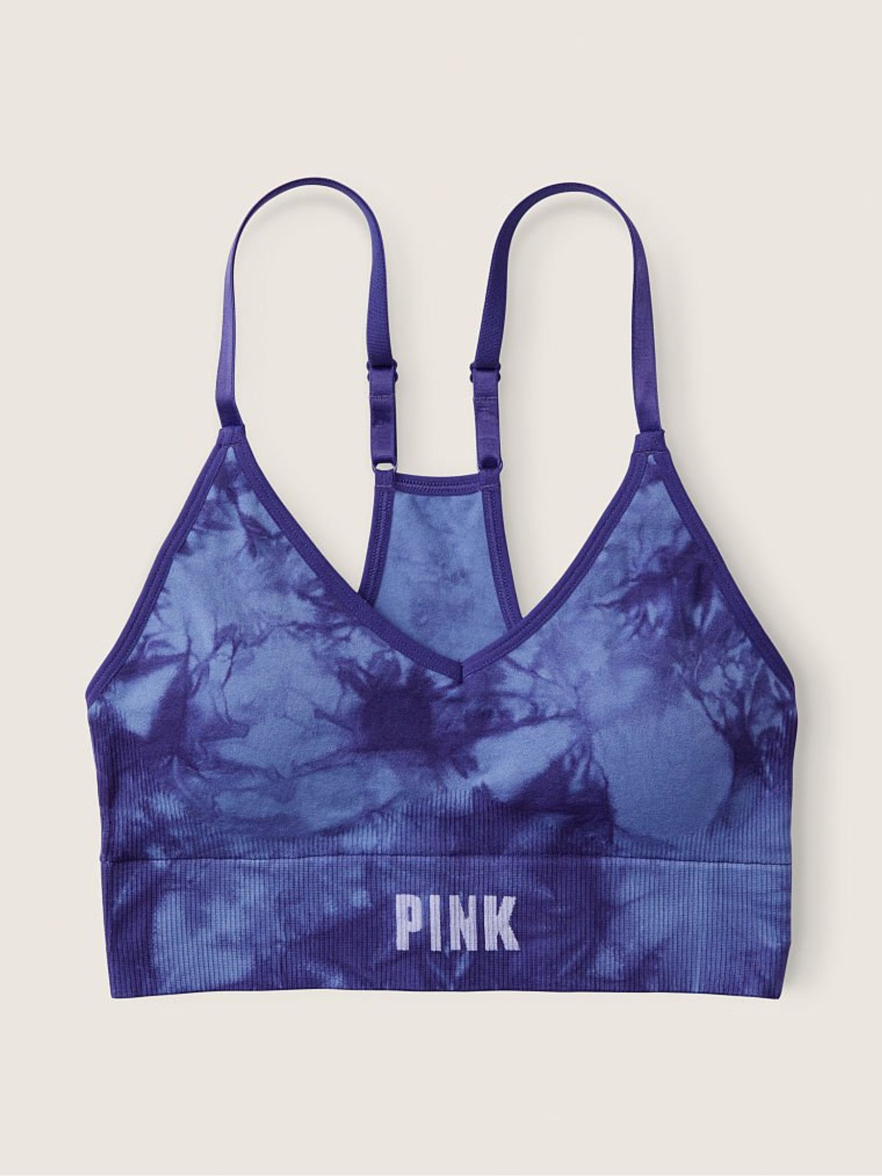 Tie Dye Blue Dawn Seamless Lightly Lined Low Impact Sports Bra - Image 4 of 4