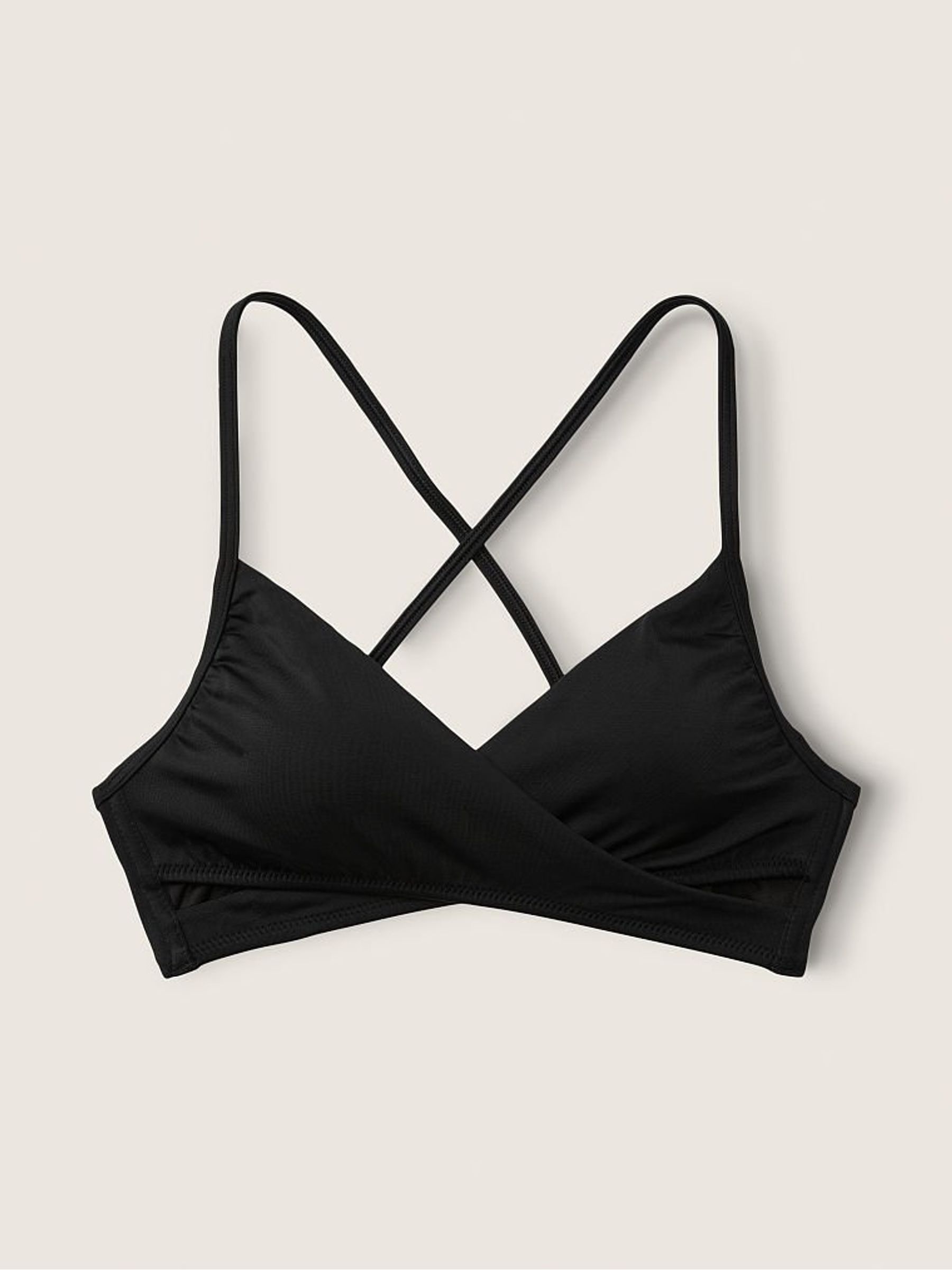 Pure Black Wrap Bikini Top - Image 3 of 4