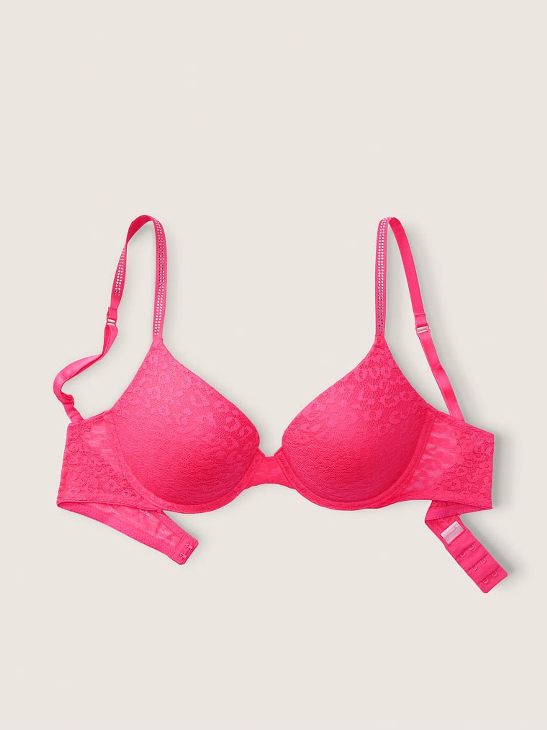 Capri Pink Lace Push Up T-Shirt Bra - Image 1 of 1 Capri Pink Lace Push Up T-Shirt Bra - Image 1 of 1