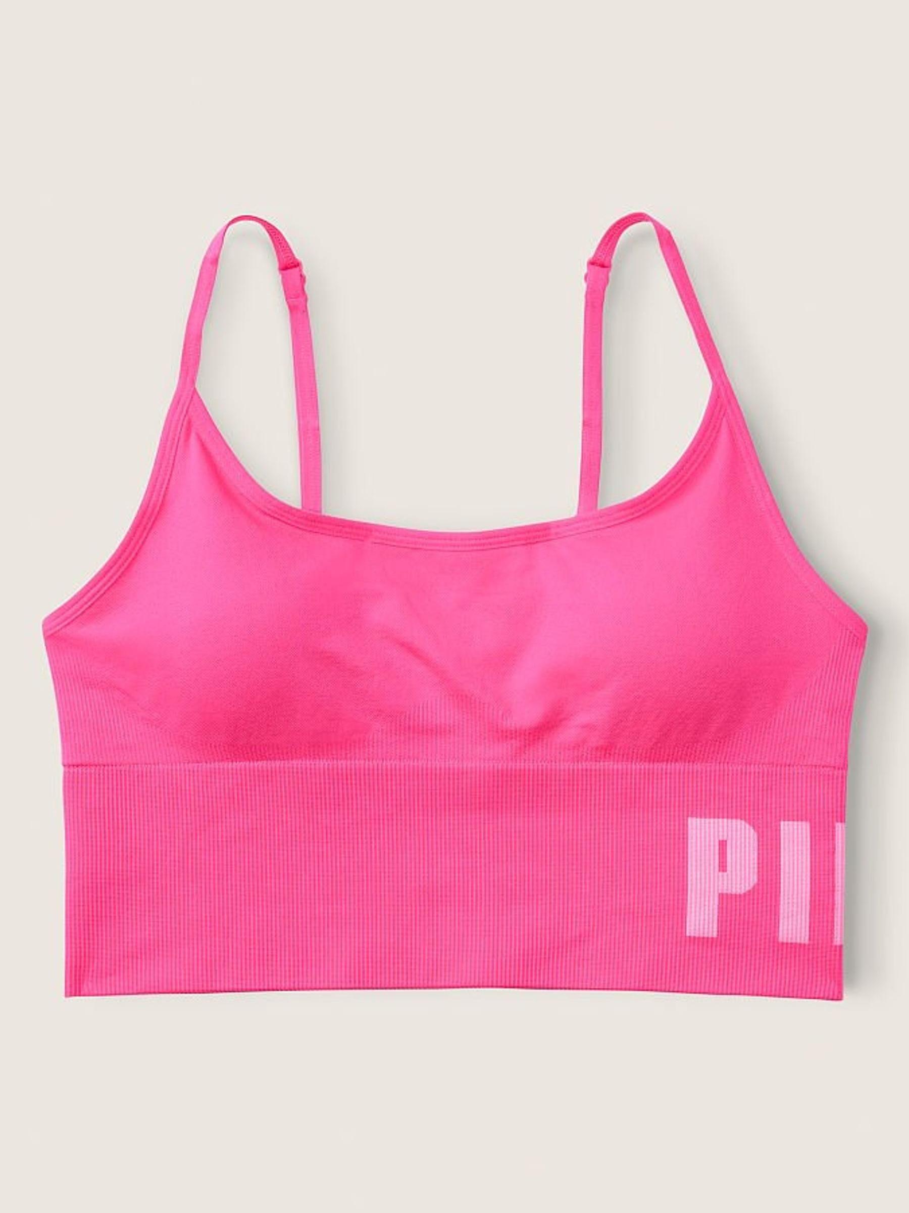 Capri Pink Seamless Lightly Lined Sports Crop Bra - Image 1 of 1