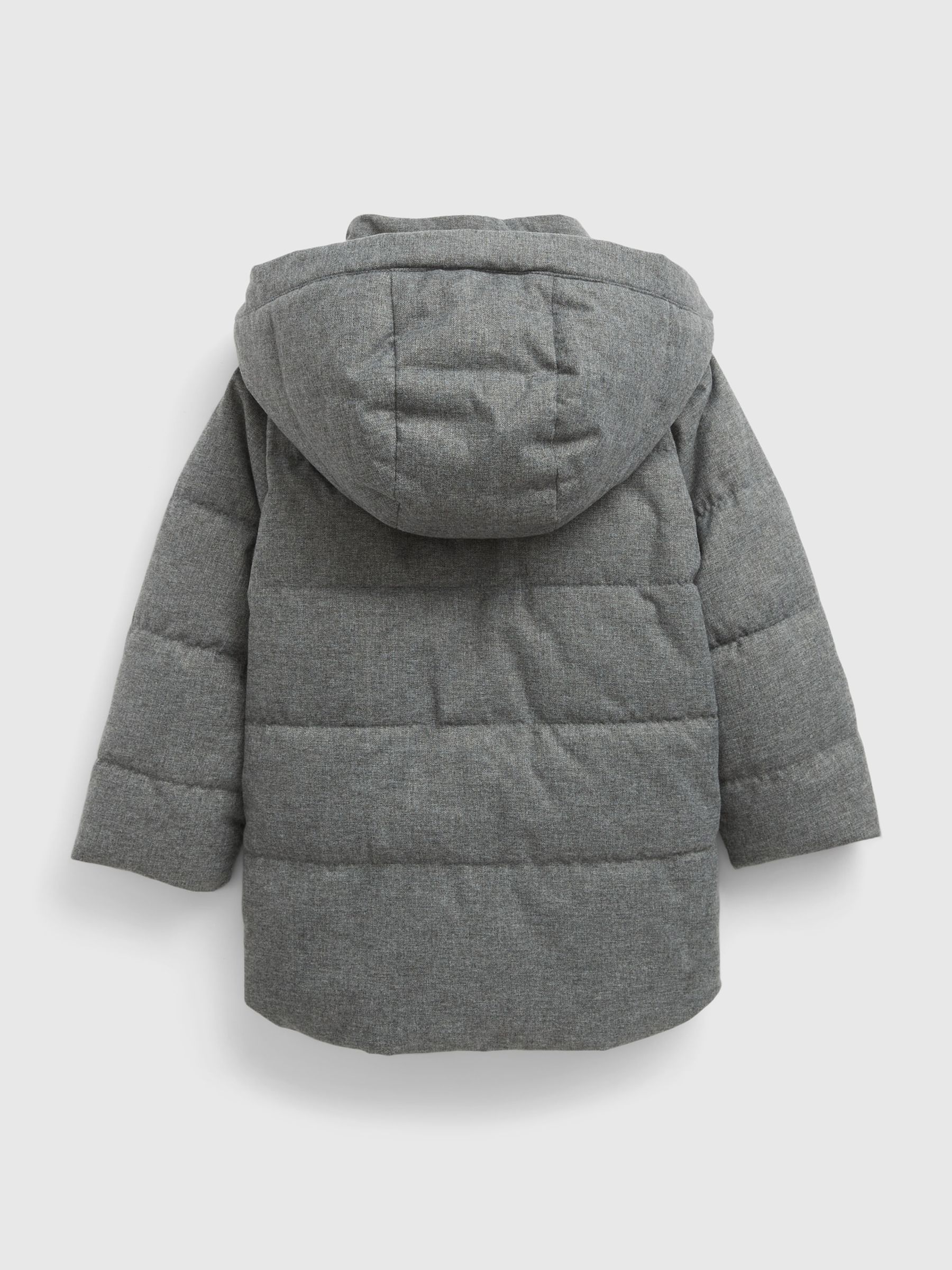 Grey Water Resistant Sherpa Lined Recycled Puffer Jacket - Image 2 of 3