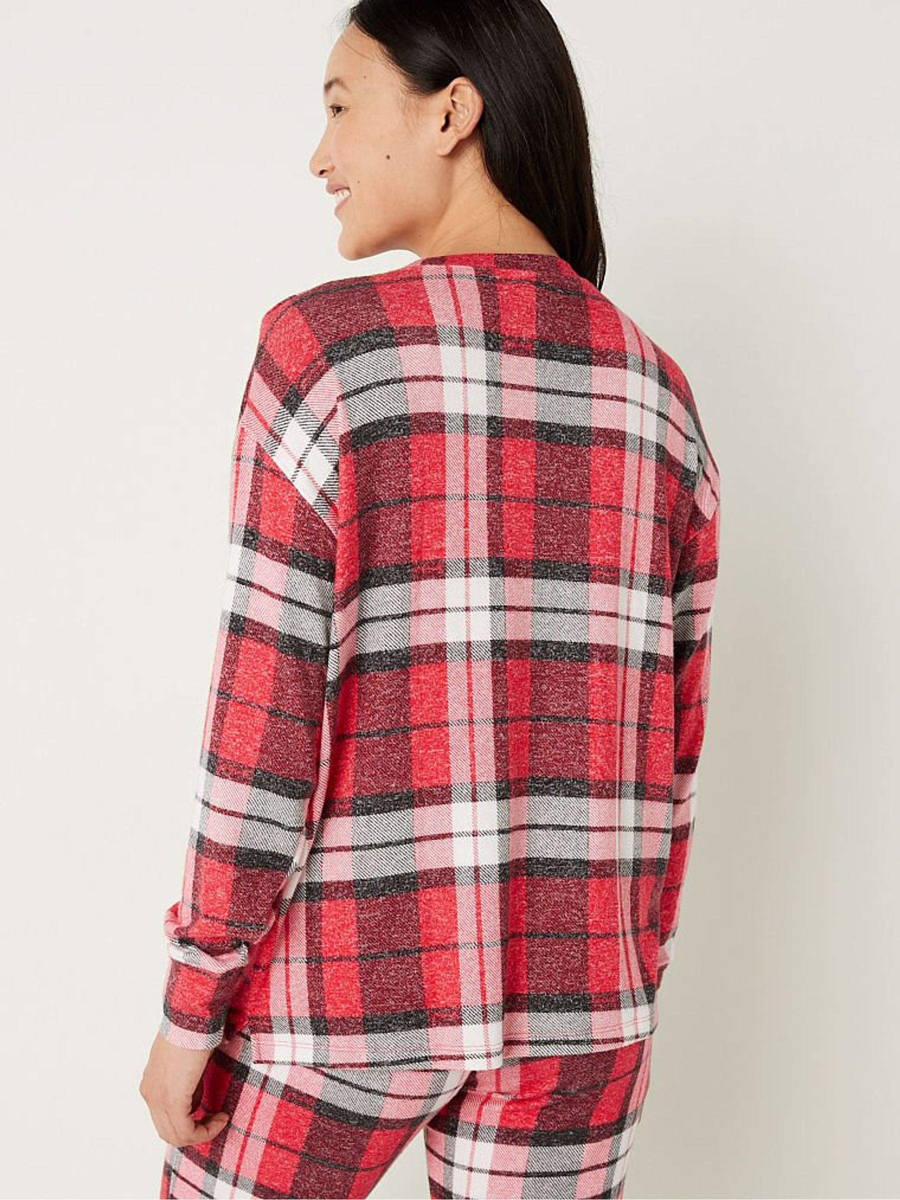Red Pepper Plaid Cozy LongSleeve Sleep Shirt - Image 2 of 4