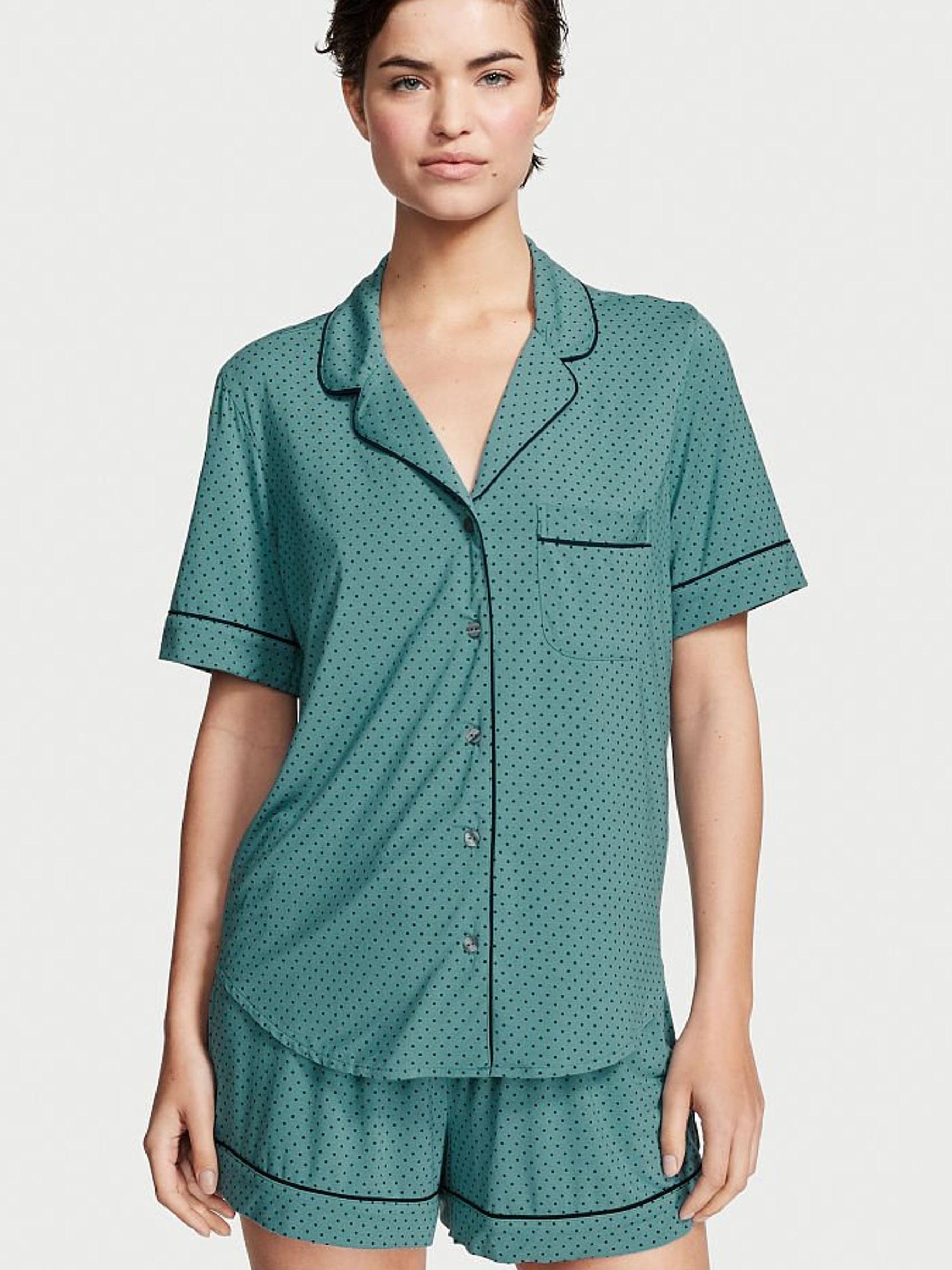 French Sage Green Mini Dot Modal Short Pyjamas - Image 1 of 1