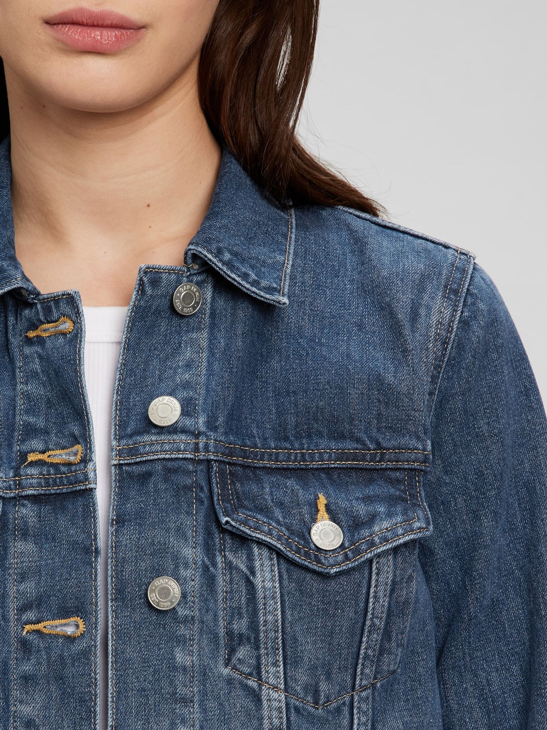Dark Blue Icon Denim Jacket - Image 3 of 8