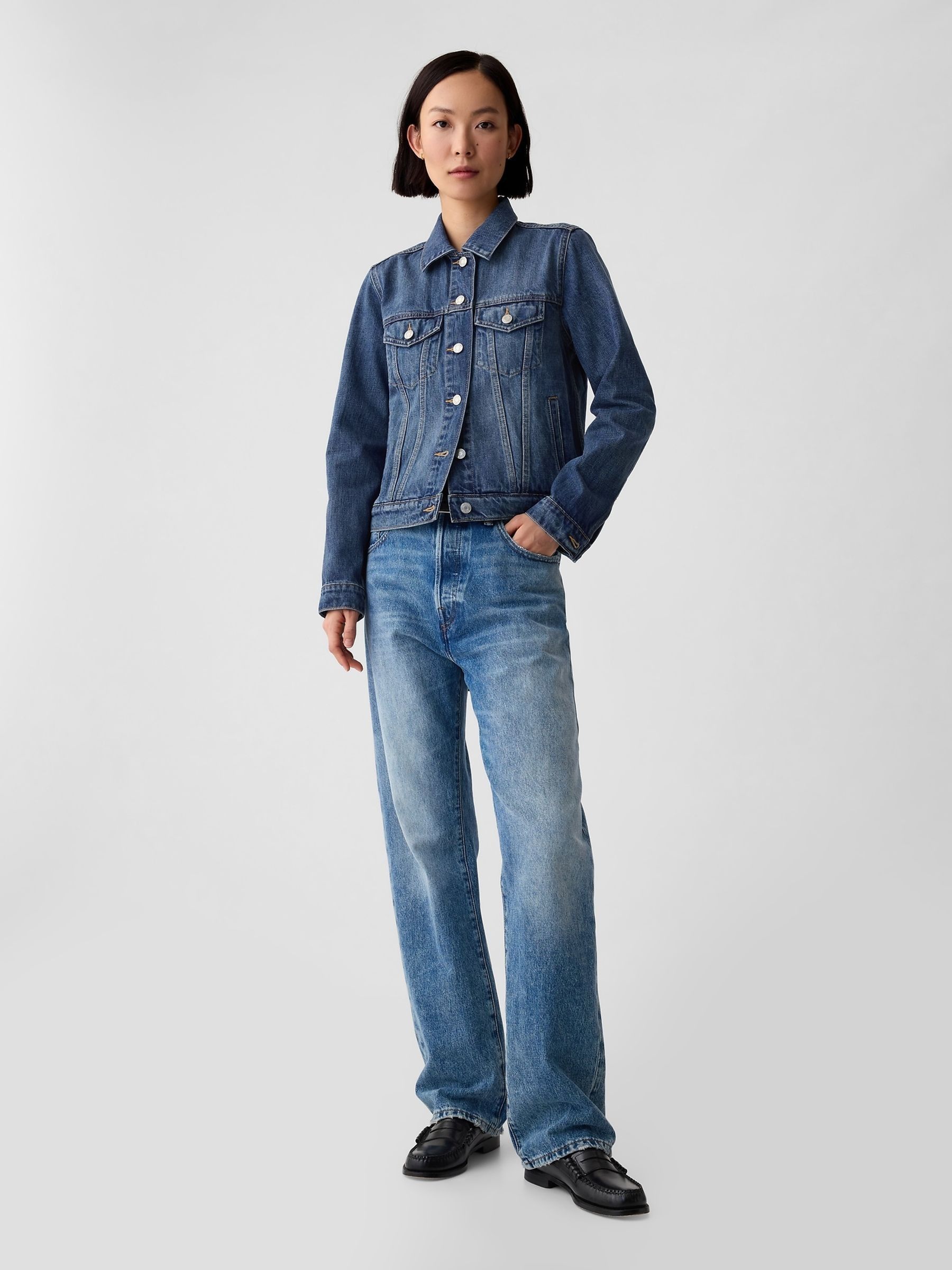 Dark Blue Icon Denim Jacket - Image 6 of 8