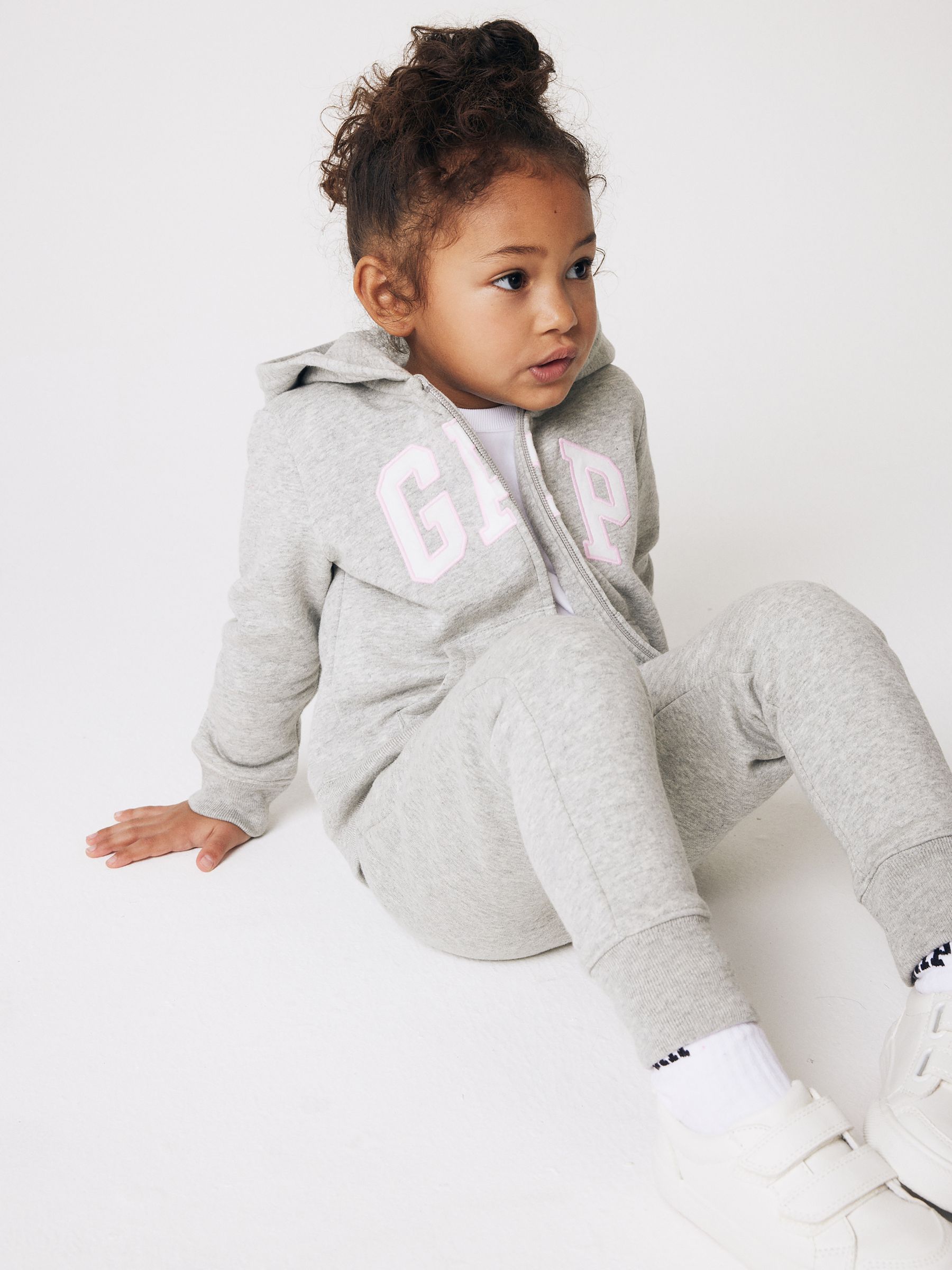 Light Grey Logo Zip Up Hoodie (Newborn-5yrs) - Image 4 of 7
