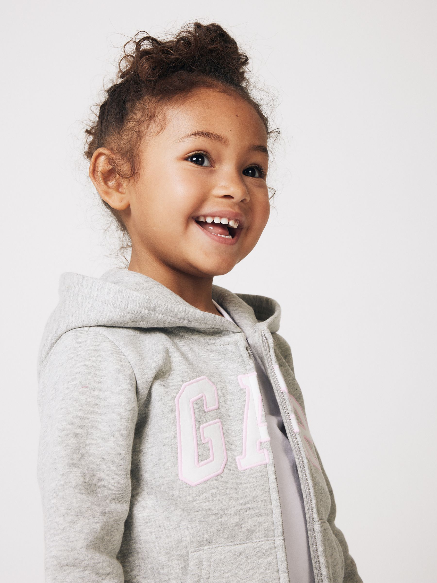 Light Grey Logo Zip Up Hoodie (Newborn-5yrs) - Image 5 of 7