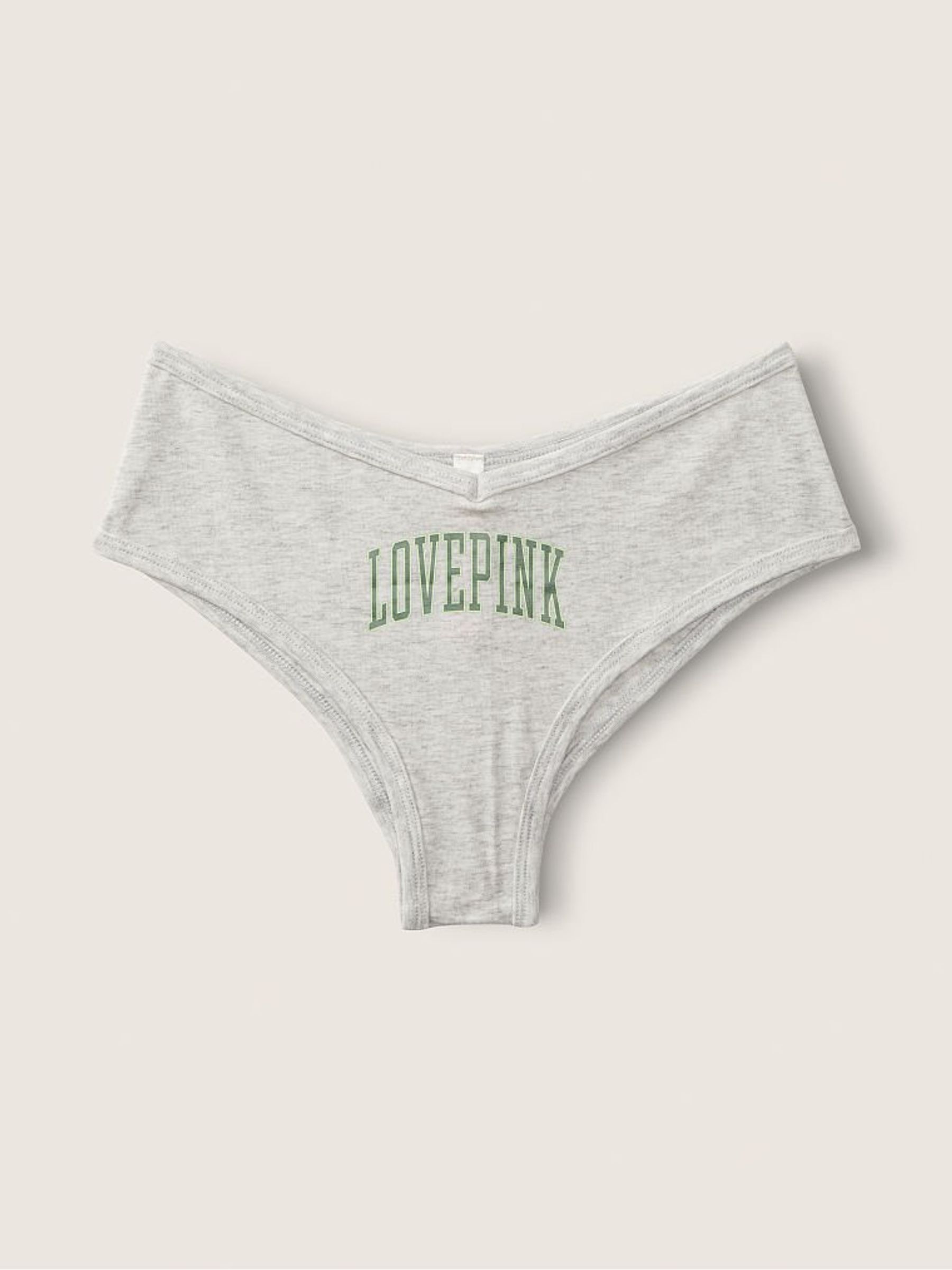 Heather Stone Grey with Graphic Grey Cotton Cheeky Knickers - Image 1 of 2