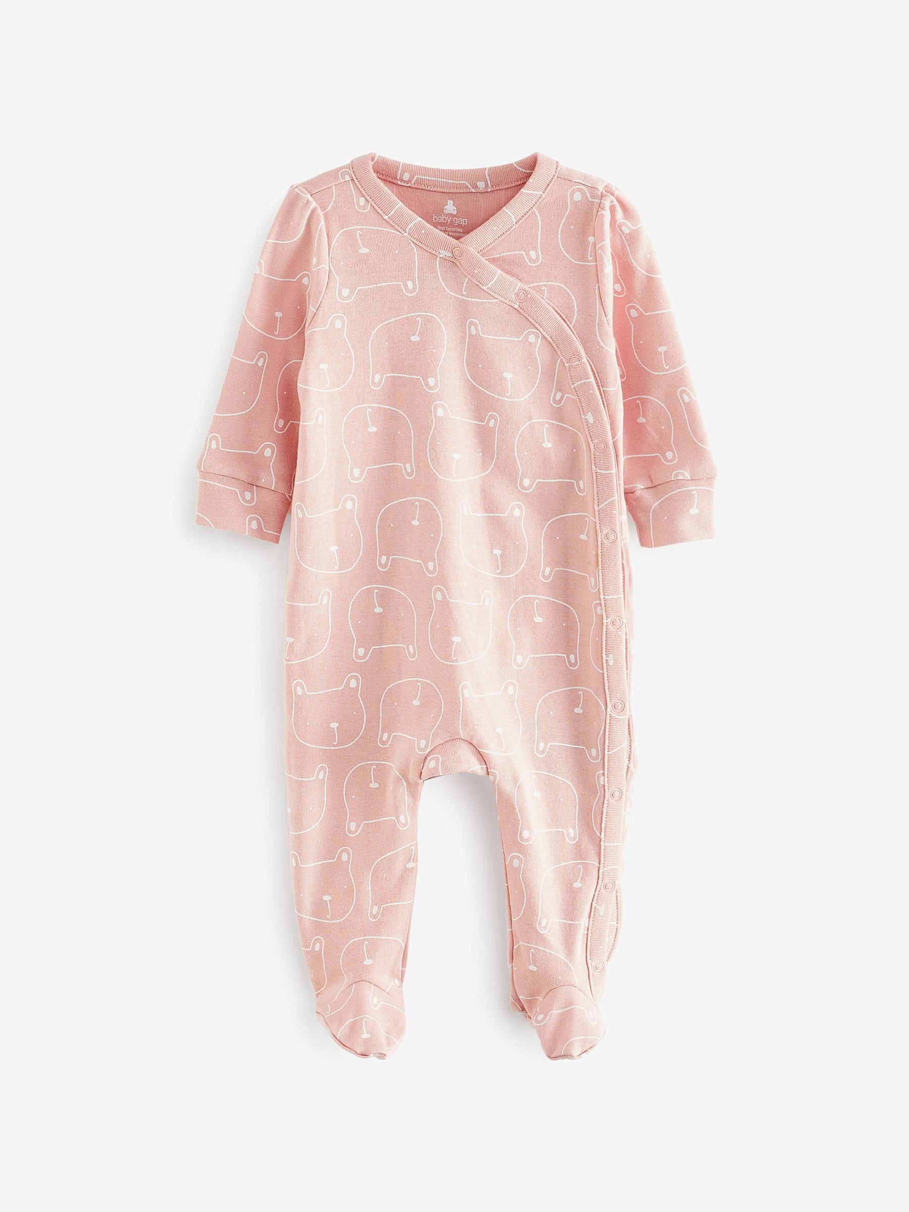 Pink Brannan Bear Long Sleeve Baby Sleepsuit (Newborn - 24mths) - Image 1 of 3