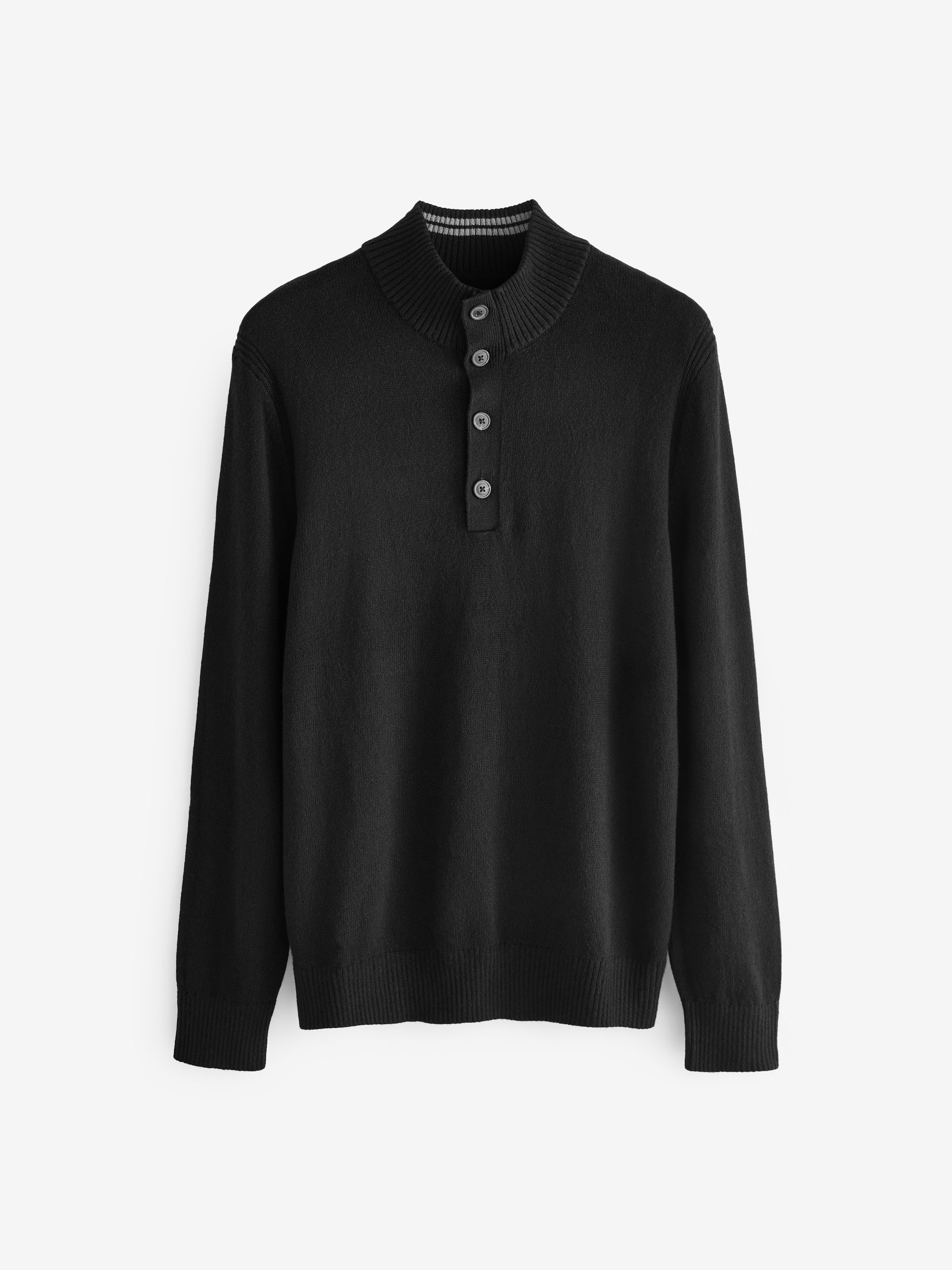 Black Button-Neck Jumper - Image 4 of 4 Black Button-Neck Jumper - Image 4 of 4