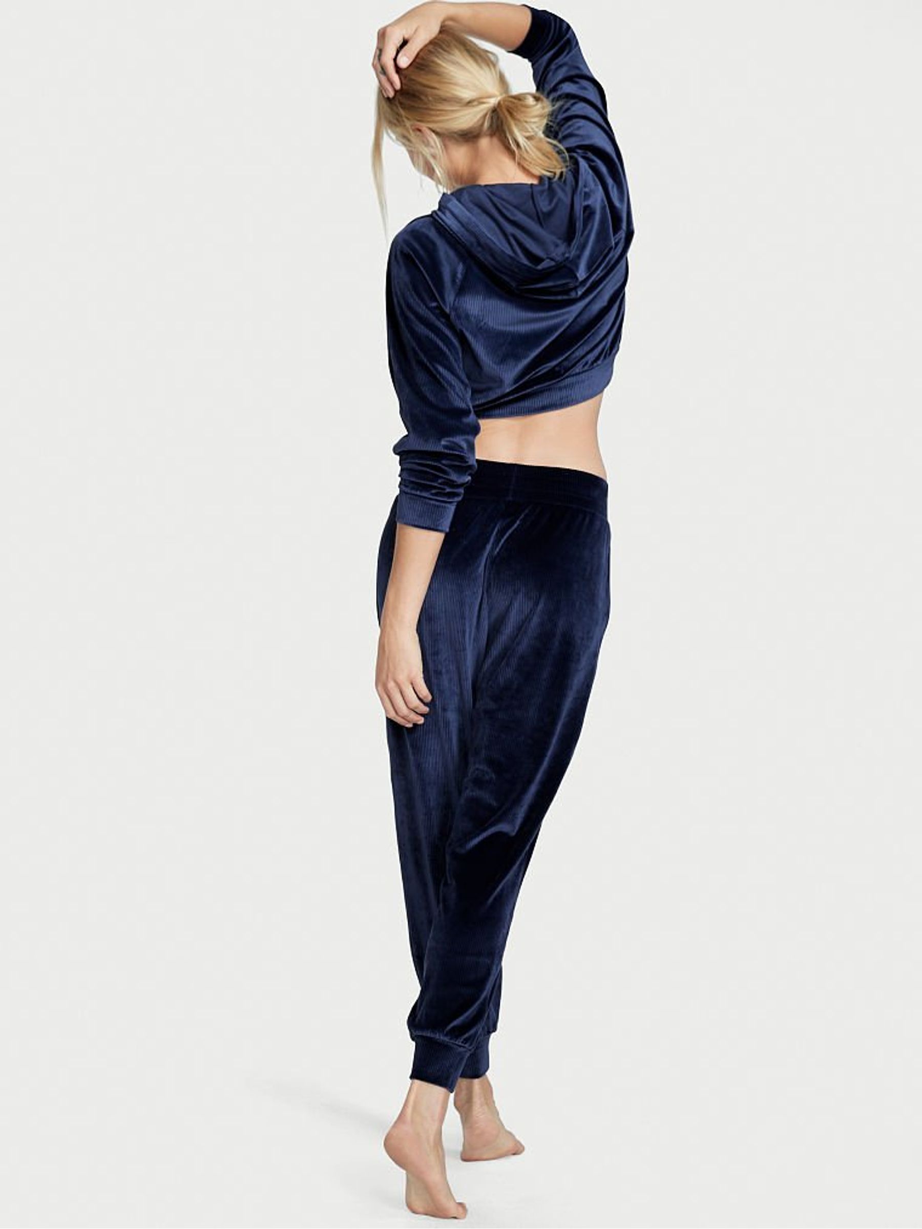 Ensign Graphic Blue Velour Rib Jogger - Image 2 of 4