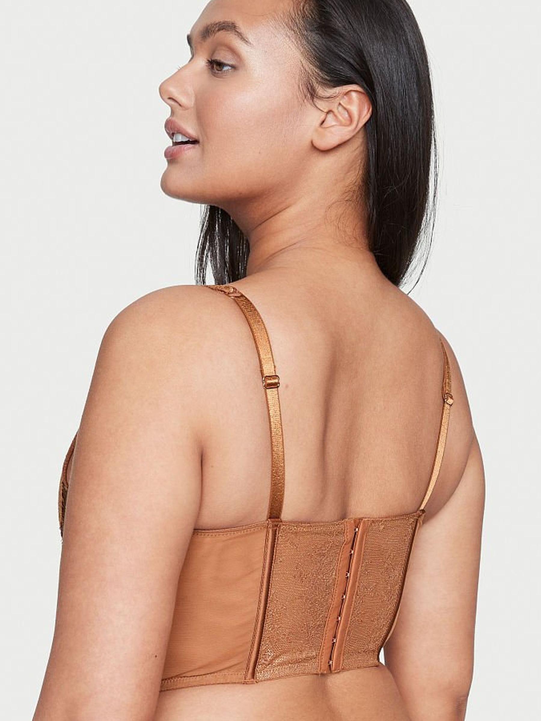 Caramel Kiss Brown Unlined Lace Up Corset Bra Top - Image 2 of 3