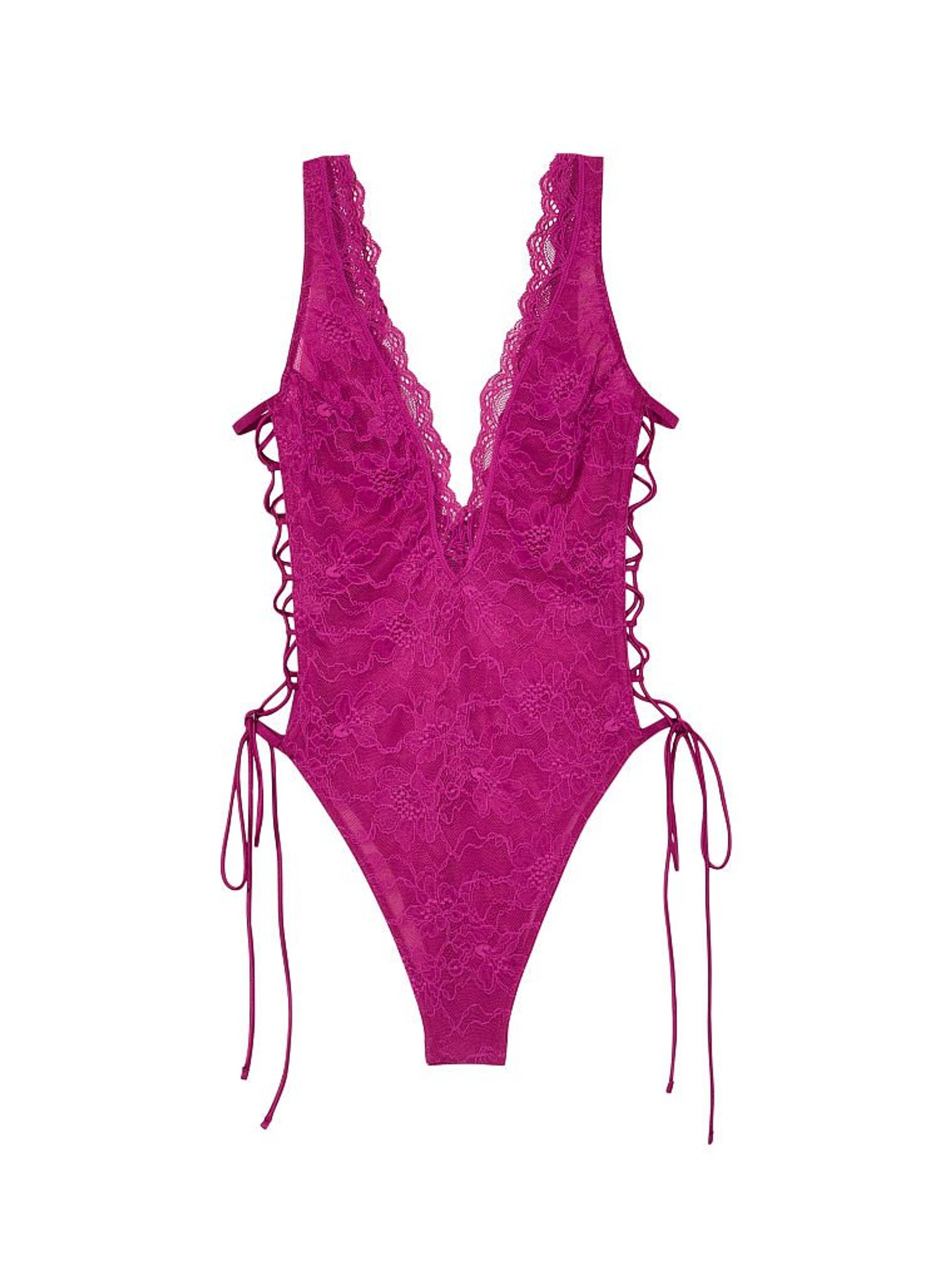 Raspberry Cooler Lace Up Bodysuit - Image 3 of 3