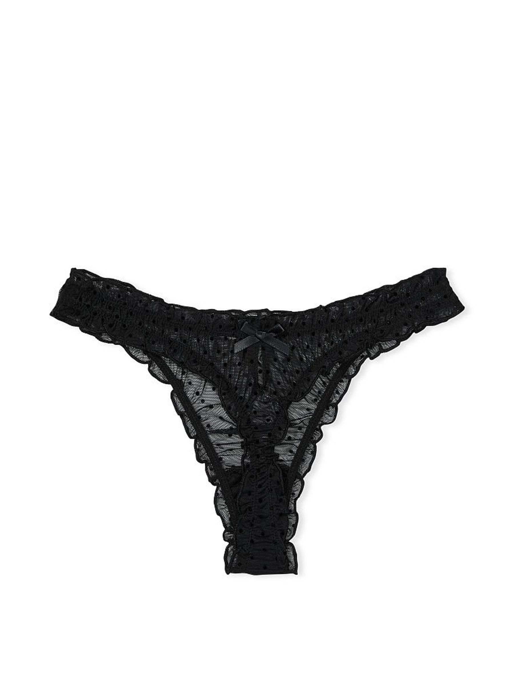 Black Mesh Thong Knickers - Image 5 of 5