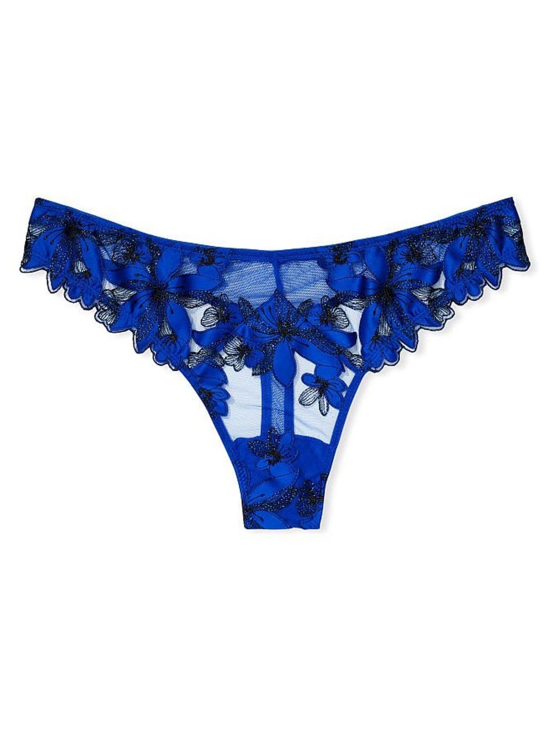Blue Oar Floral Embroidery Thong Panty - Image 3 of 4