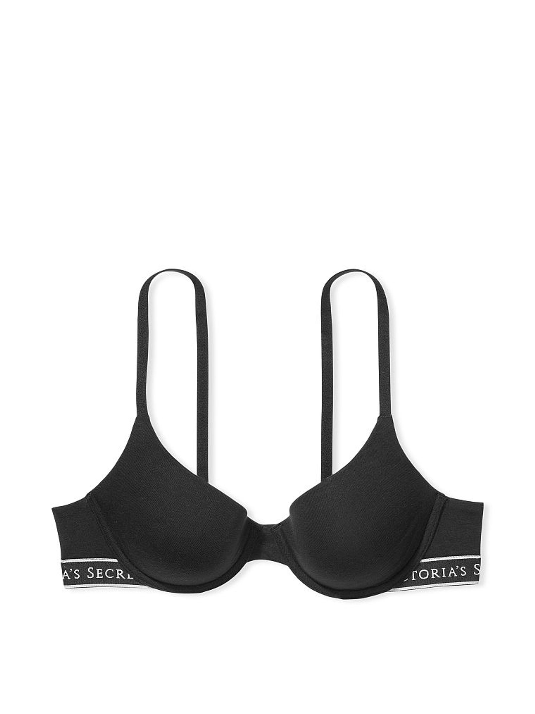 Black Print Logo Demi Lightly Lined Bra - Image 3 of 3