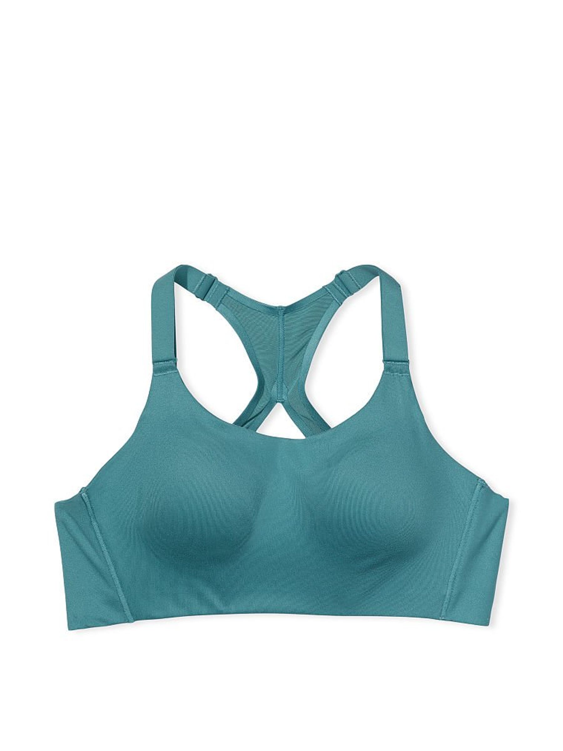 French Sage Blue Smooth Lightly Lined Wired High Impact Sports Bra - Image 3 of 4