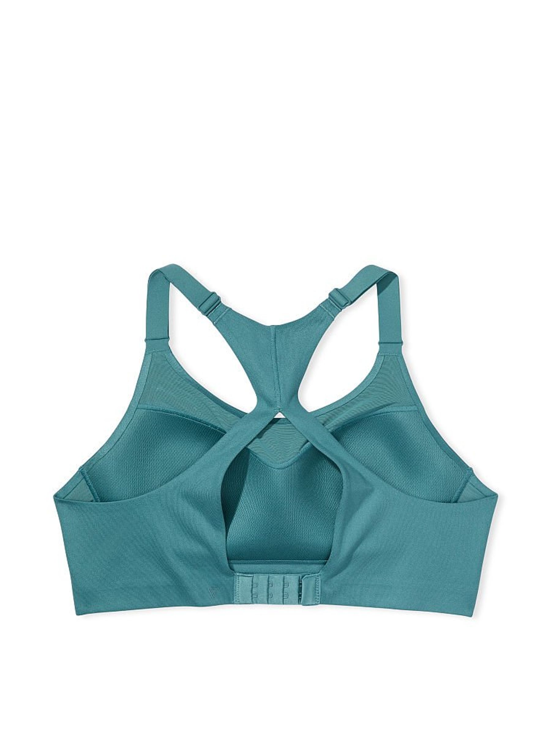 French Sage Blue Smooth Lightly Lined Wired High Impact Sports Bra - Image 4 of 4