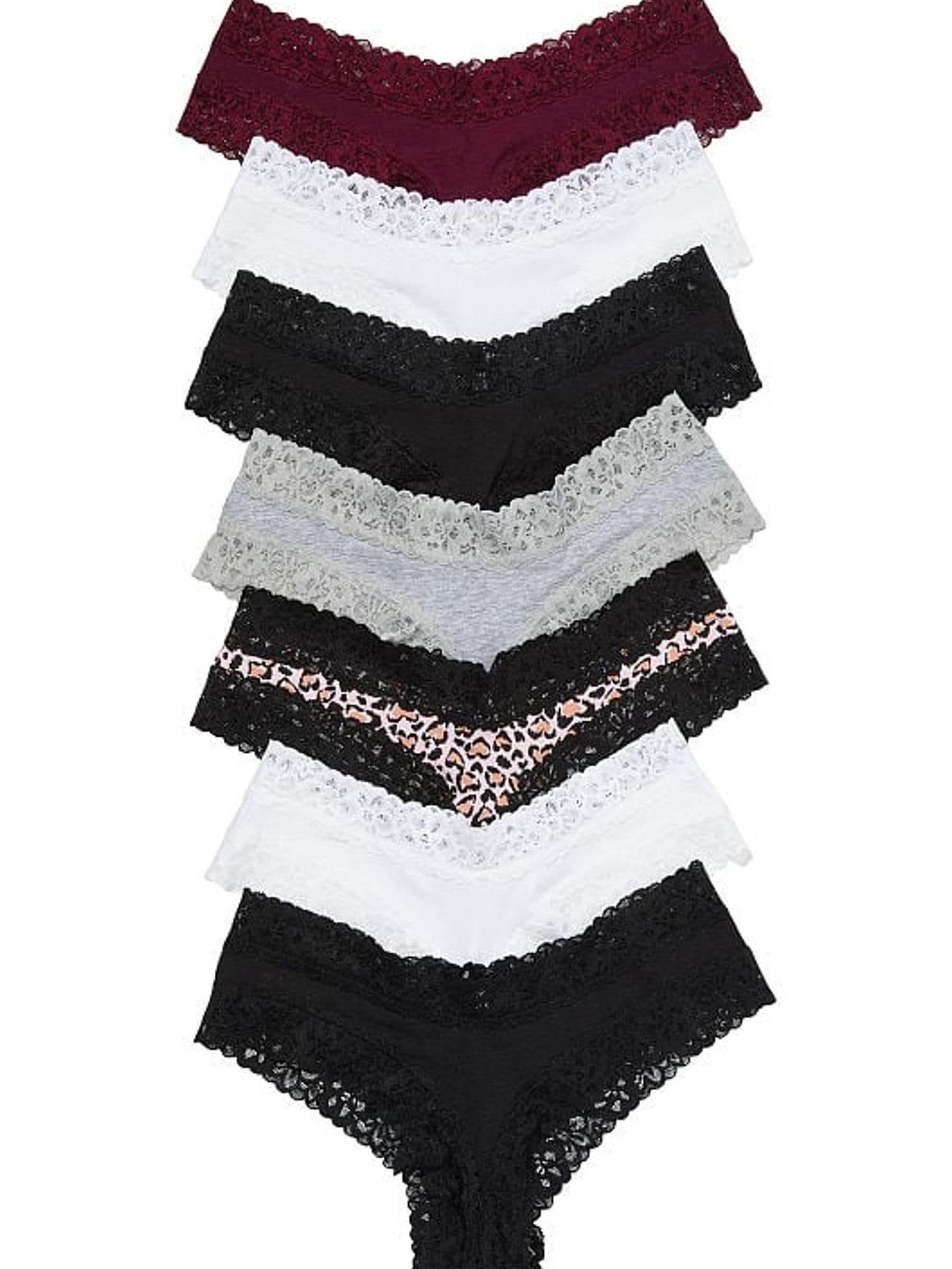 Black/White/Leopard/Grey/Burgundy Cheeky 7 Pack Knickers - Image 1 of 1