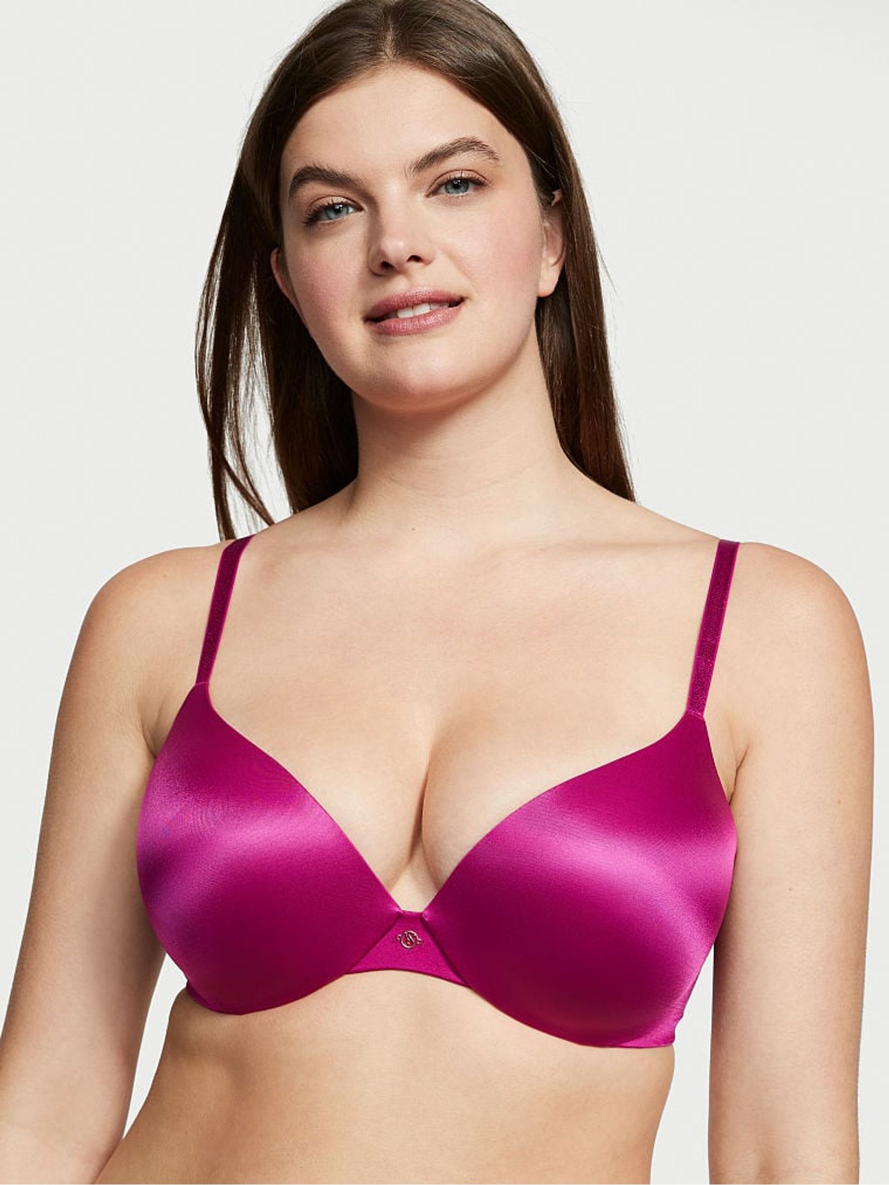 Raspberry Cooler Purple Smooth Plunge Push Up Bra - Image 1 of 4