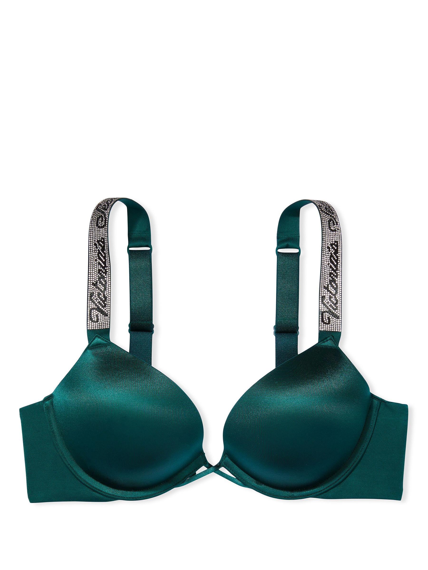Black Ivy Green Smooth Shine Strap Add 2 Cups Push Up Bombshell Bra - Image 2 of 2