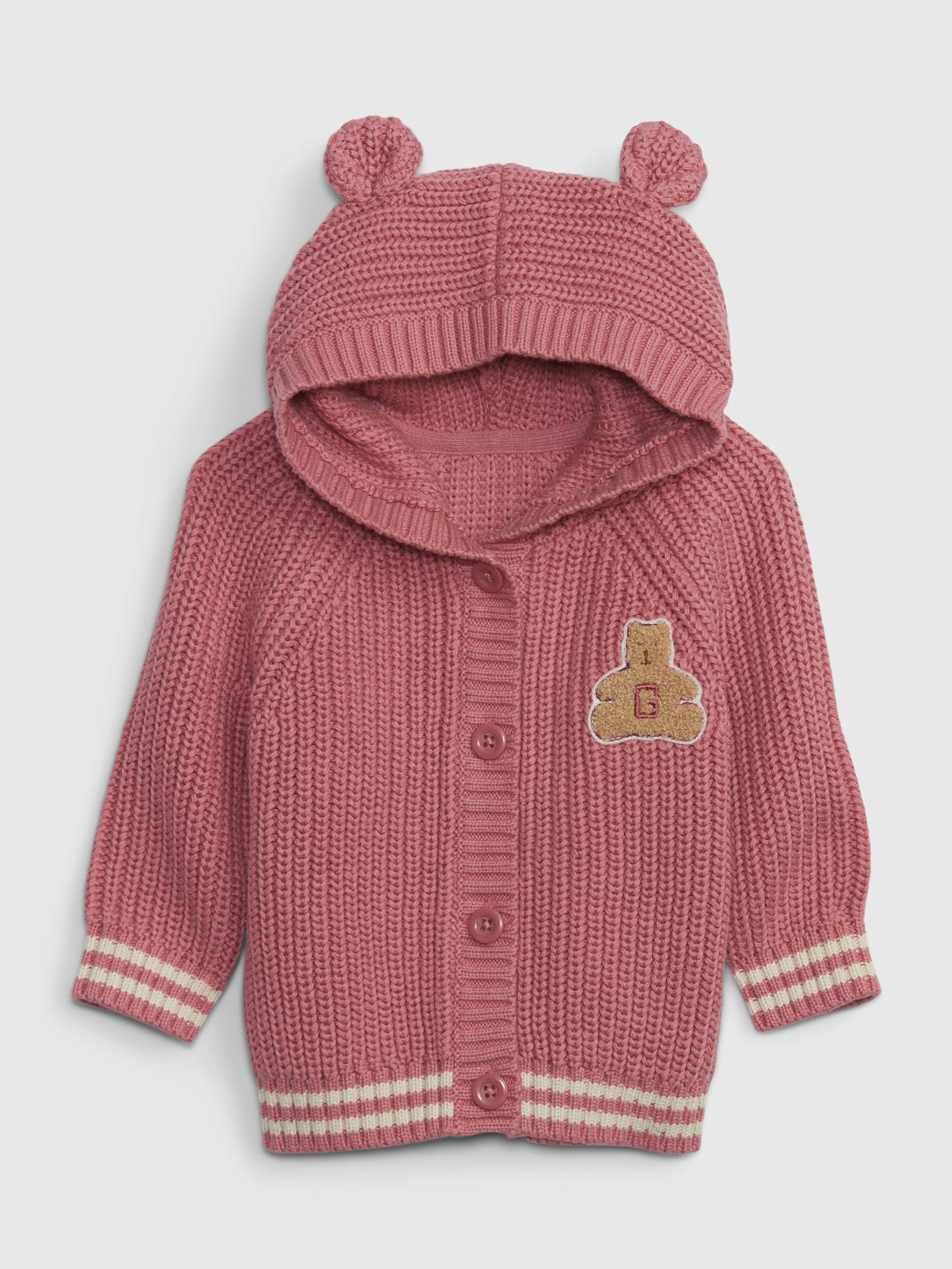 Pink Knitted Brannan Bear Hoodie - Image 1 of 1