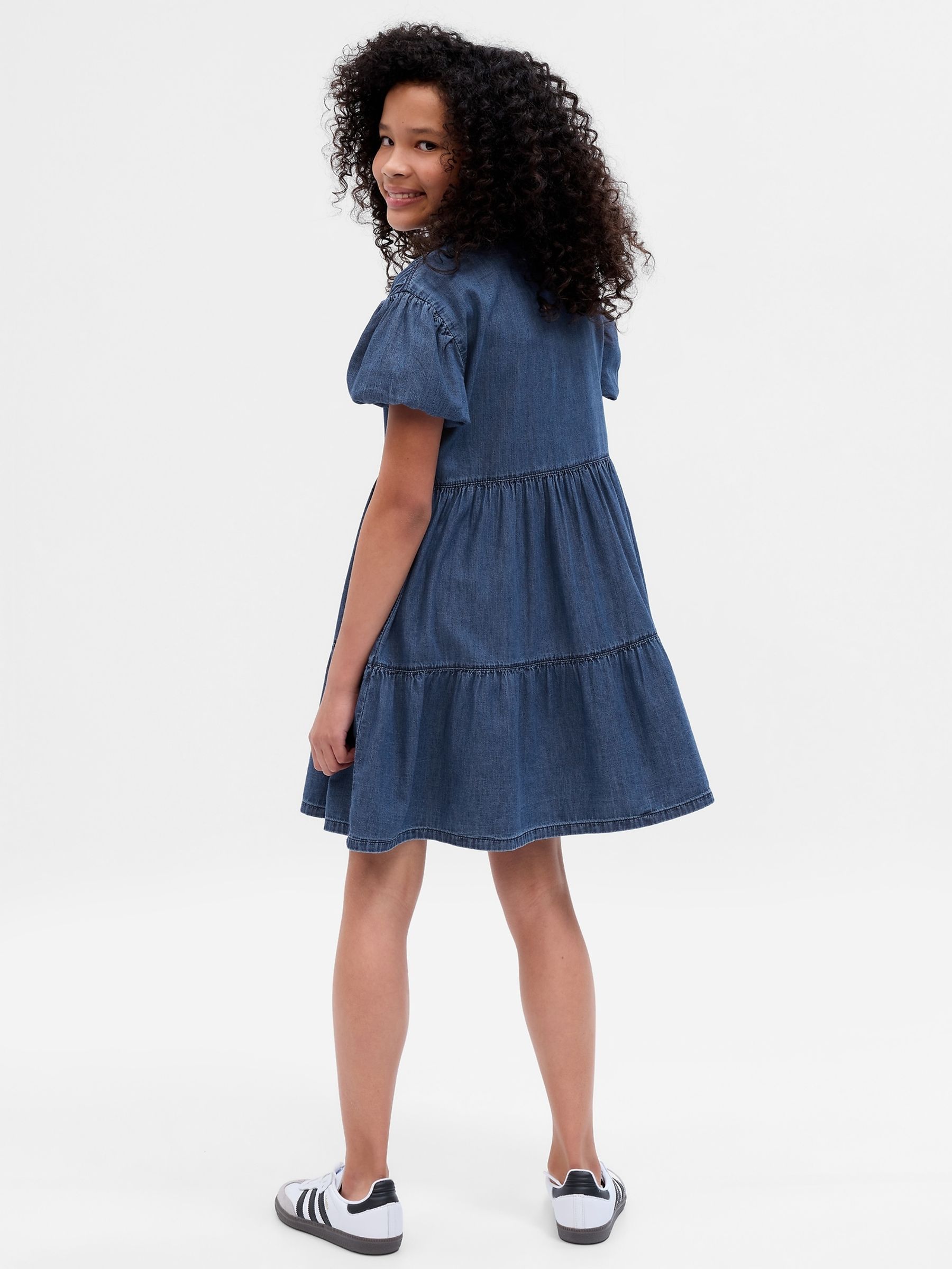 Blue Tiered Denim Dress with Washwell - Image 2 of 3