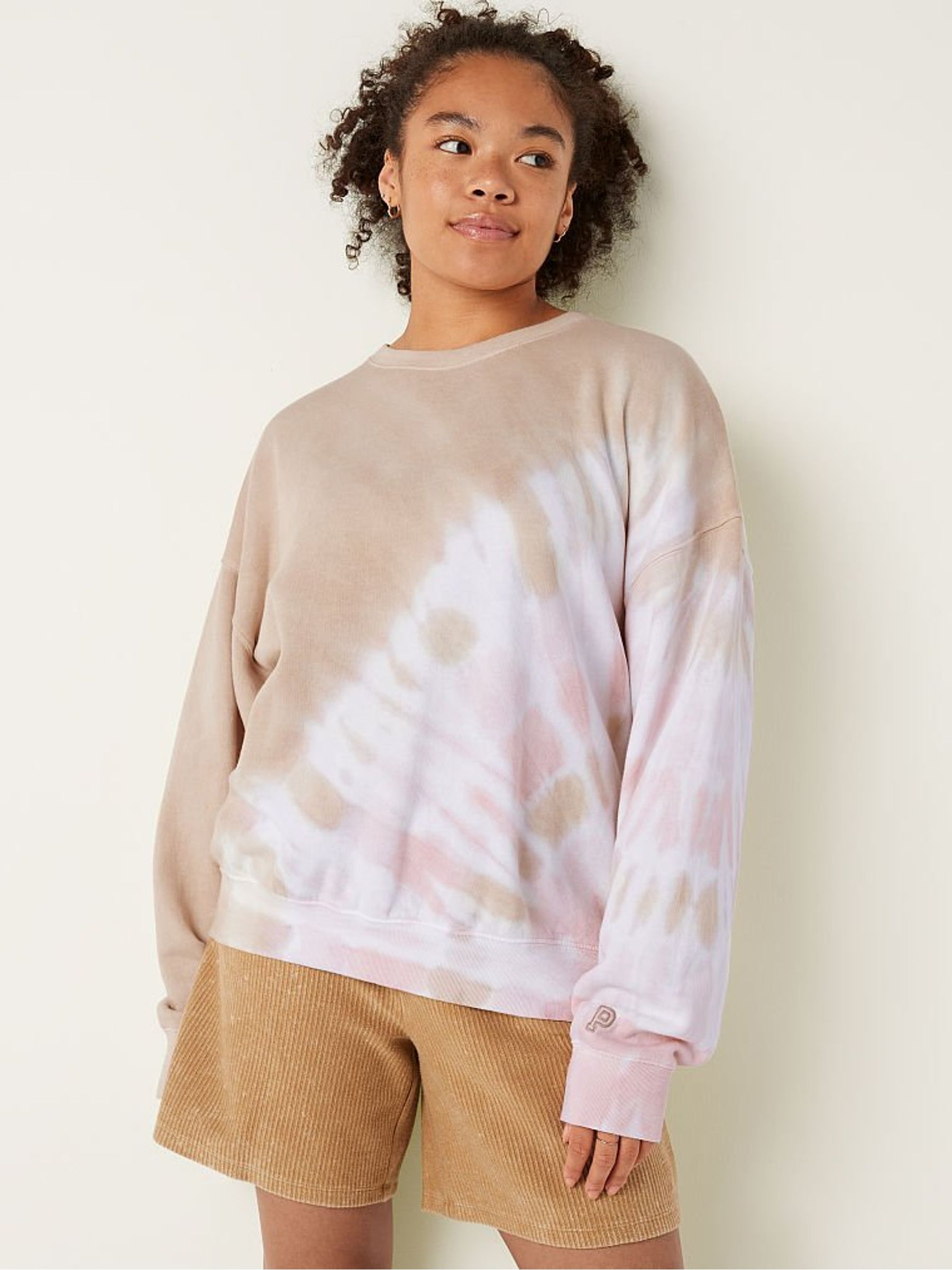 Light Sand Brown Fleece Crewneck Sweatshirt - Image 1 of 5 Light Sand Brown Fleece Crewneck Sweatshirt - Image 1 of 5