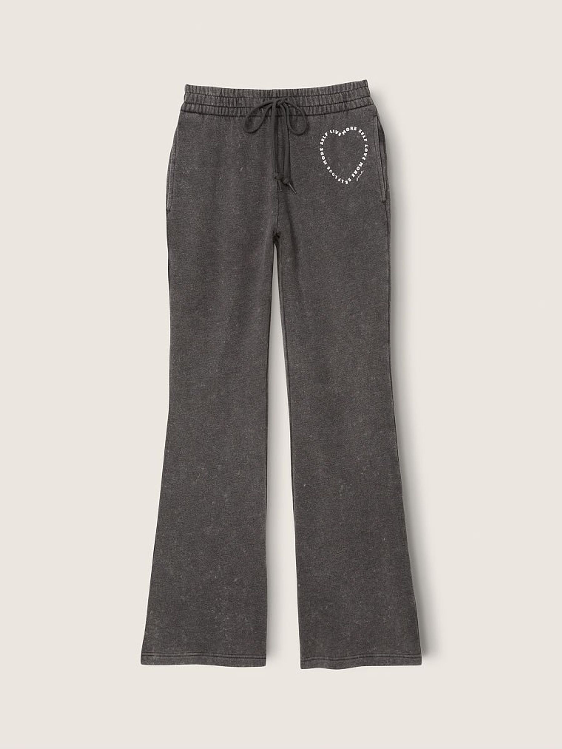 Pure Black Wash with Graphic High Waist Flare Jogger - Image 4 of 4