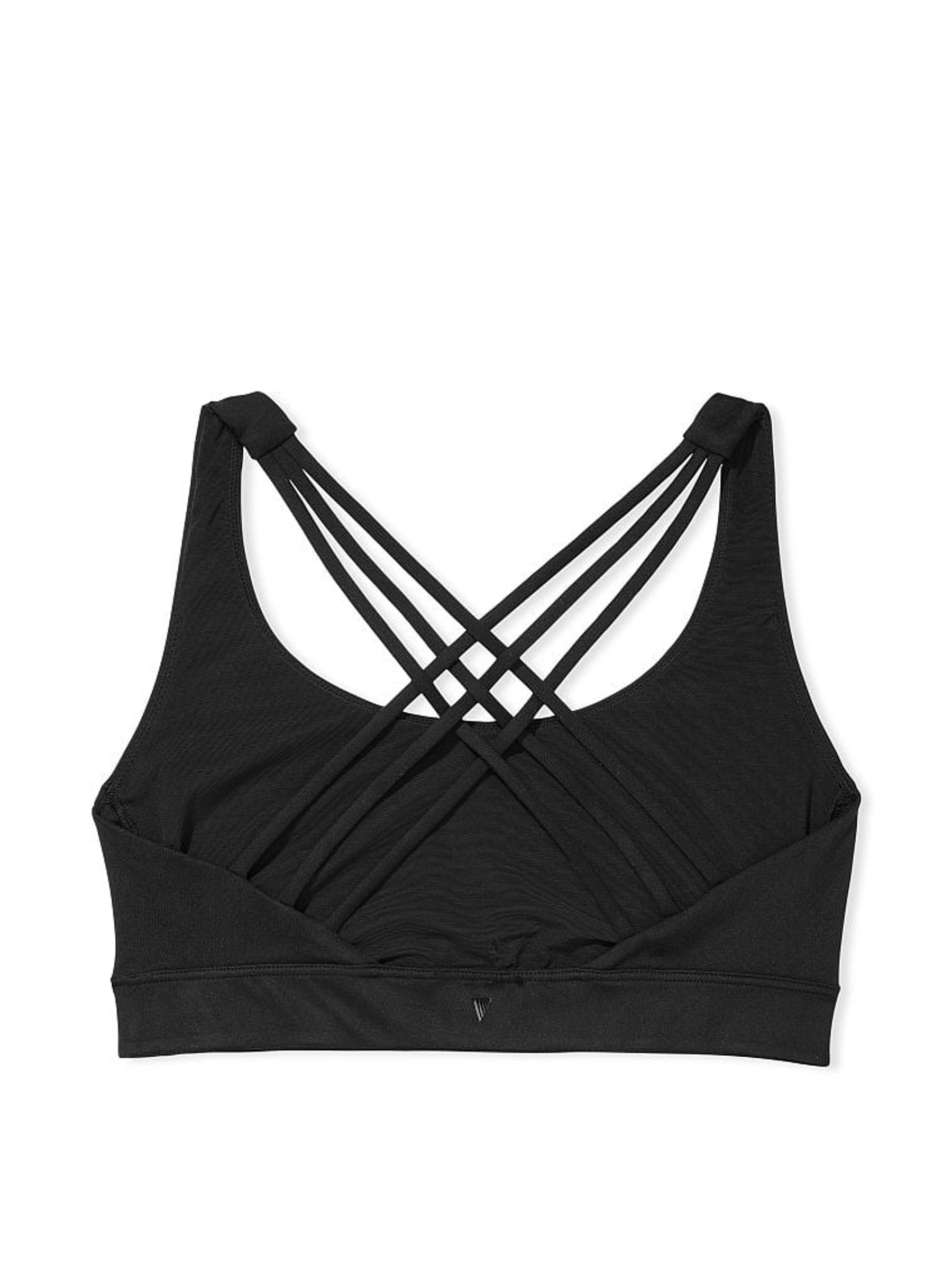 Black Smooth Strappy Back Non Wired Minimum Impact Sports Bra - Image 4 of 4