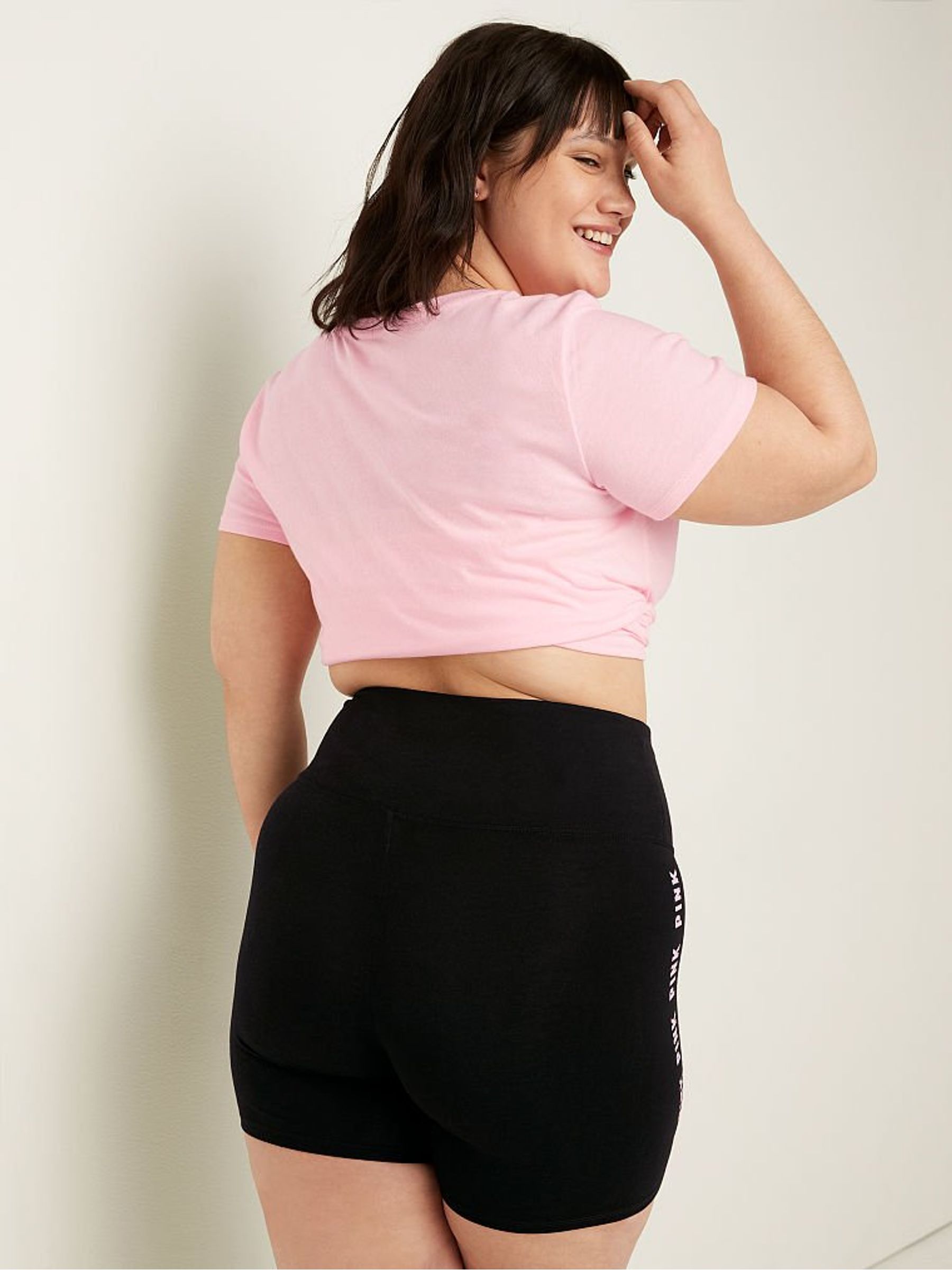 Black Cotton High Waist 6" Bike Short - Image 2 of 4