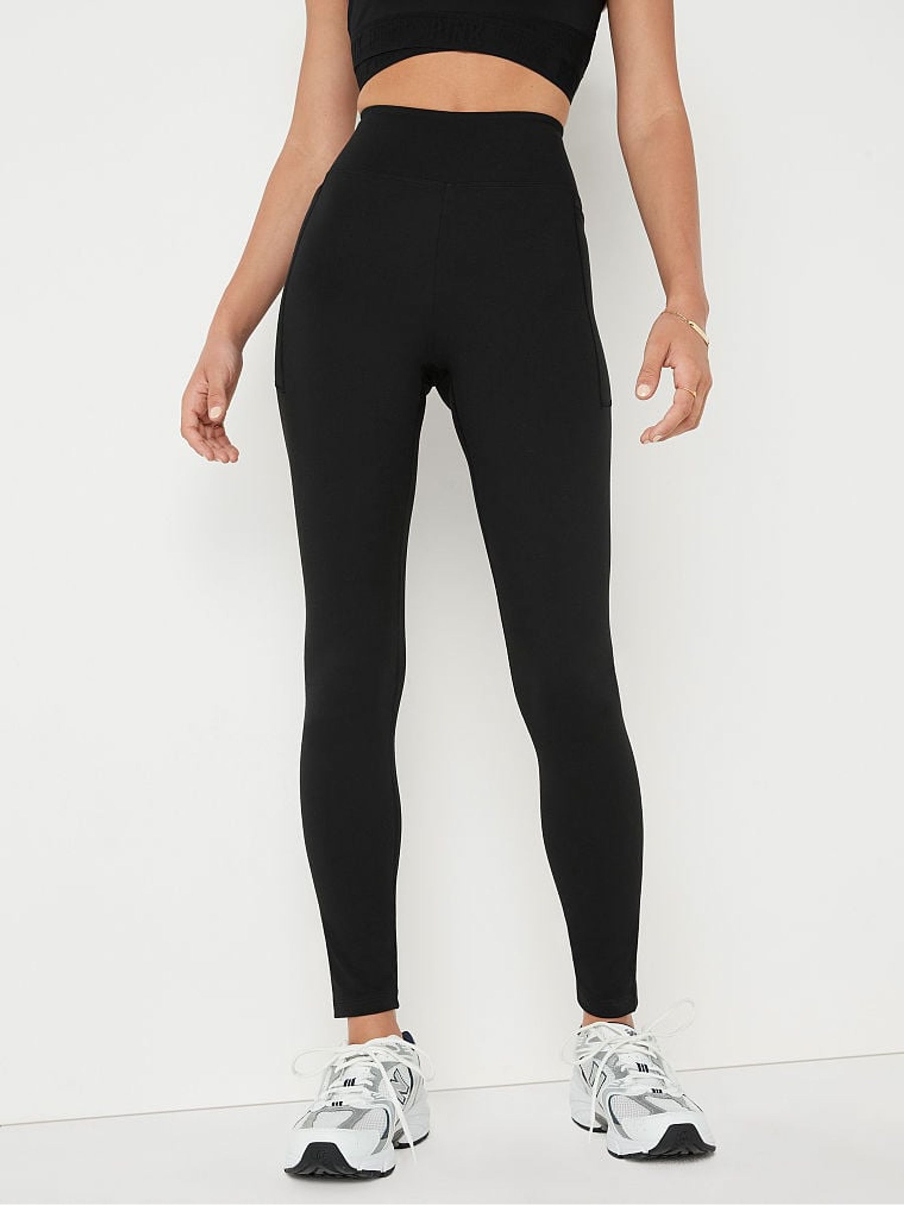 Pure Black High Waist Full Length Legging - Image 1 of 4