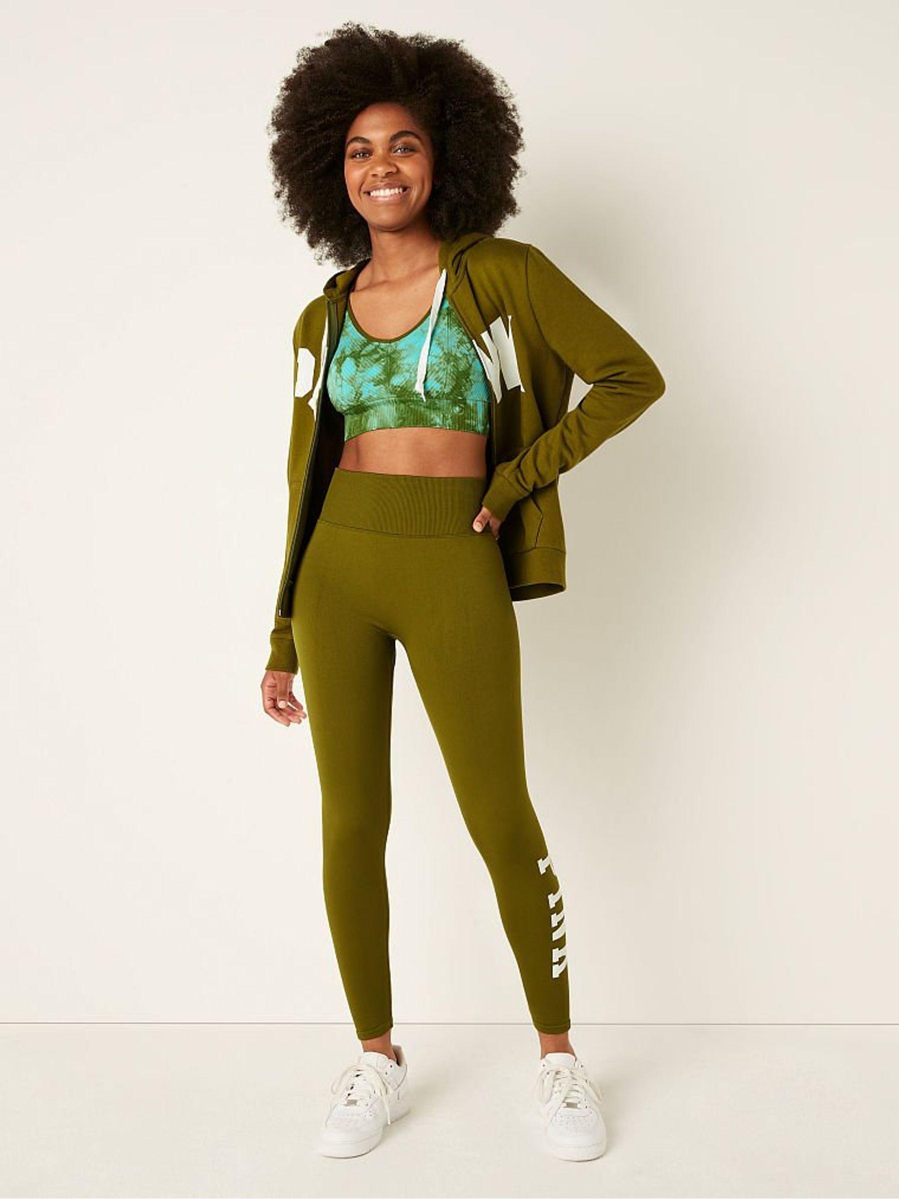 Hazel Green Seamless High Waist Full Length Legging - Image 3 of 4