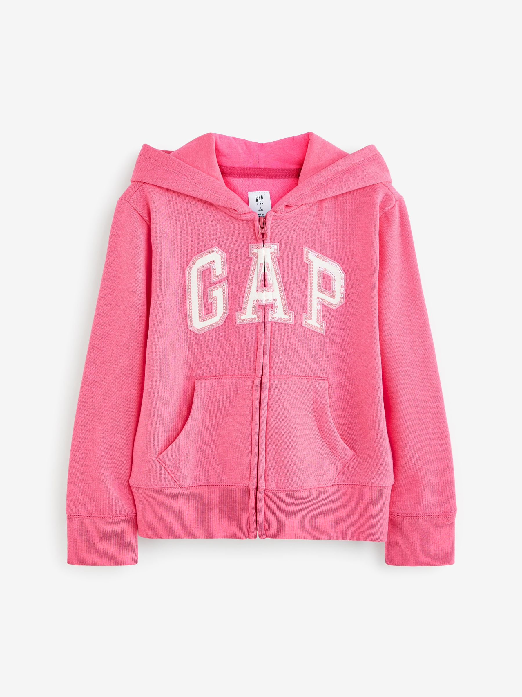 Pink Logo Zip Through Hoodie (4-13yrs) - Image 1 of 3